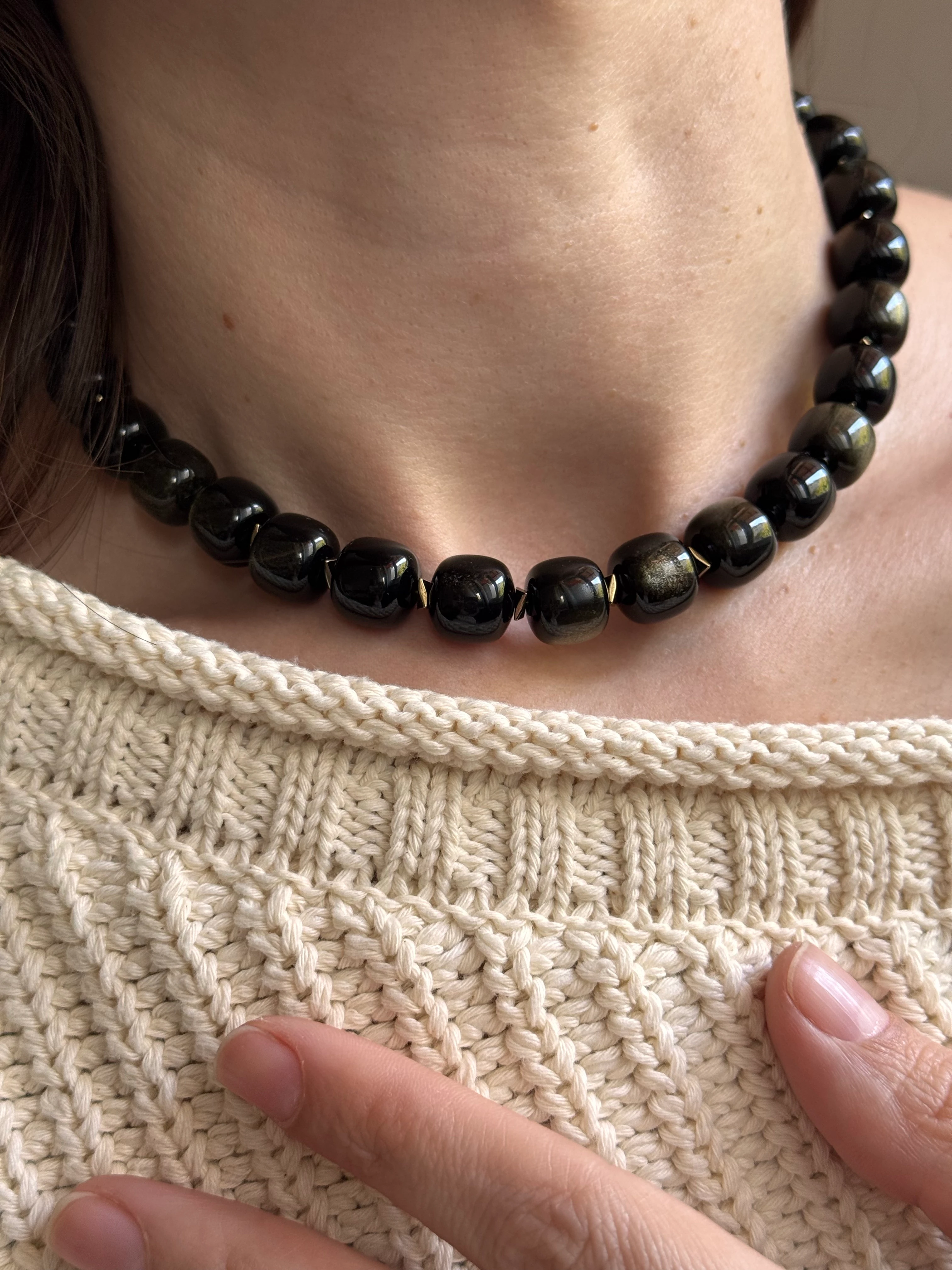 Obsidyen ( Ruhsal Korunma) Tasarım Kolye