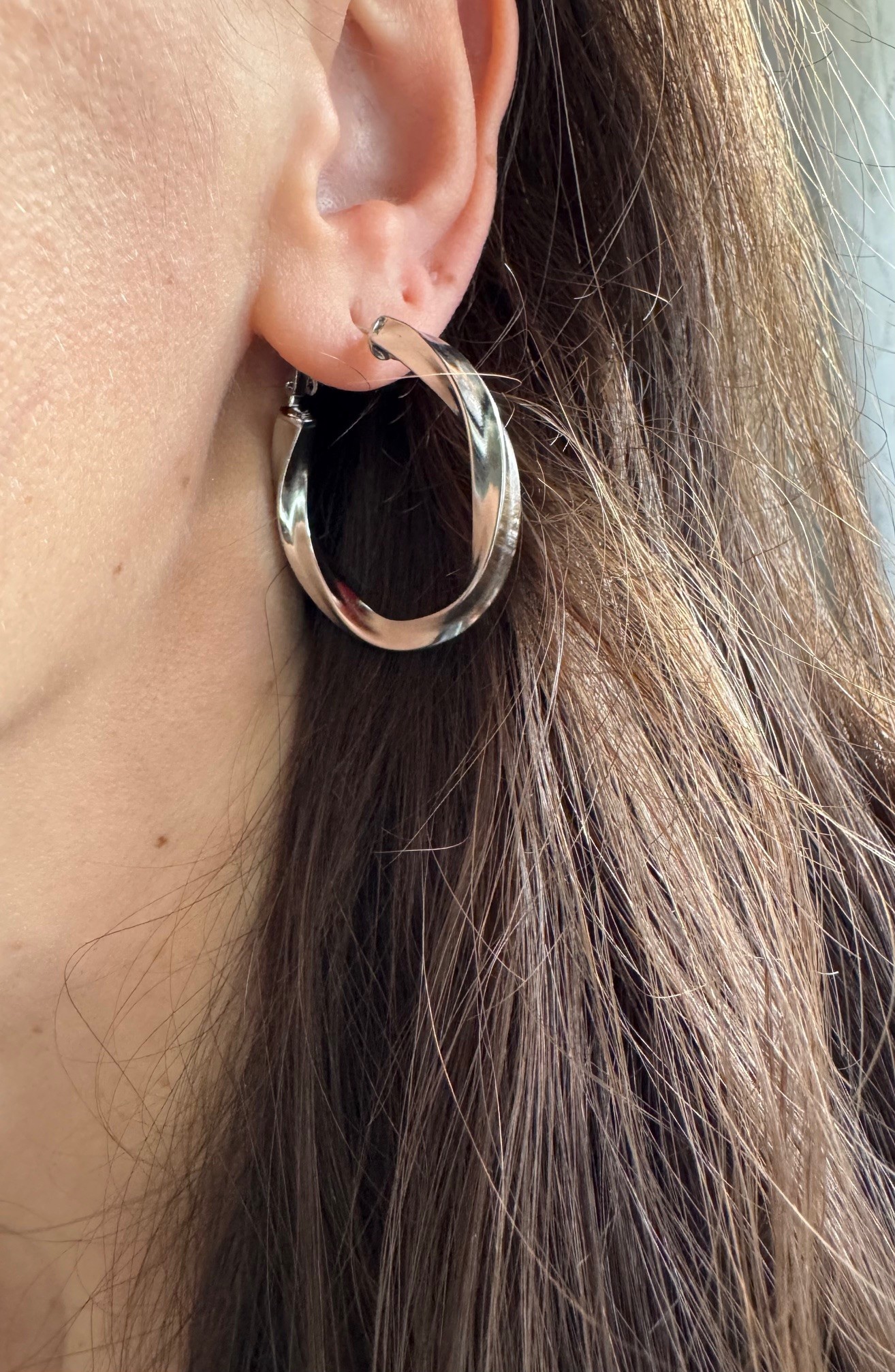 Large  Silver Halka Küpe