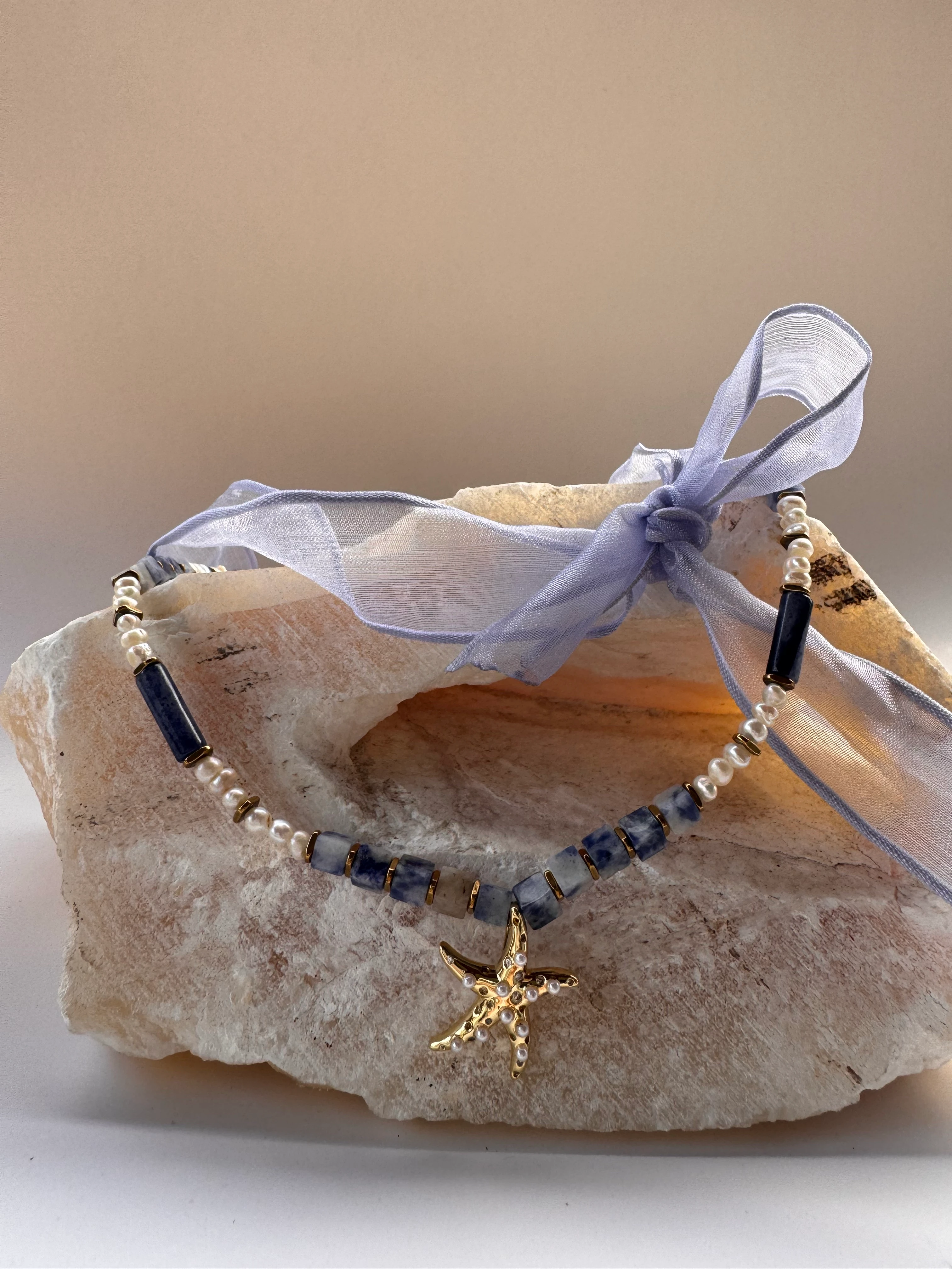 Sodalit, İnci( Dişil enerji ve İletişim Güçlendirme) Tasarım Kolye