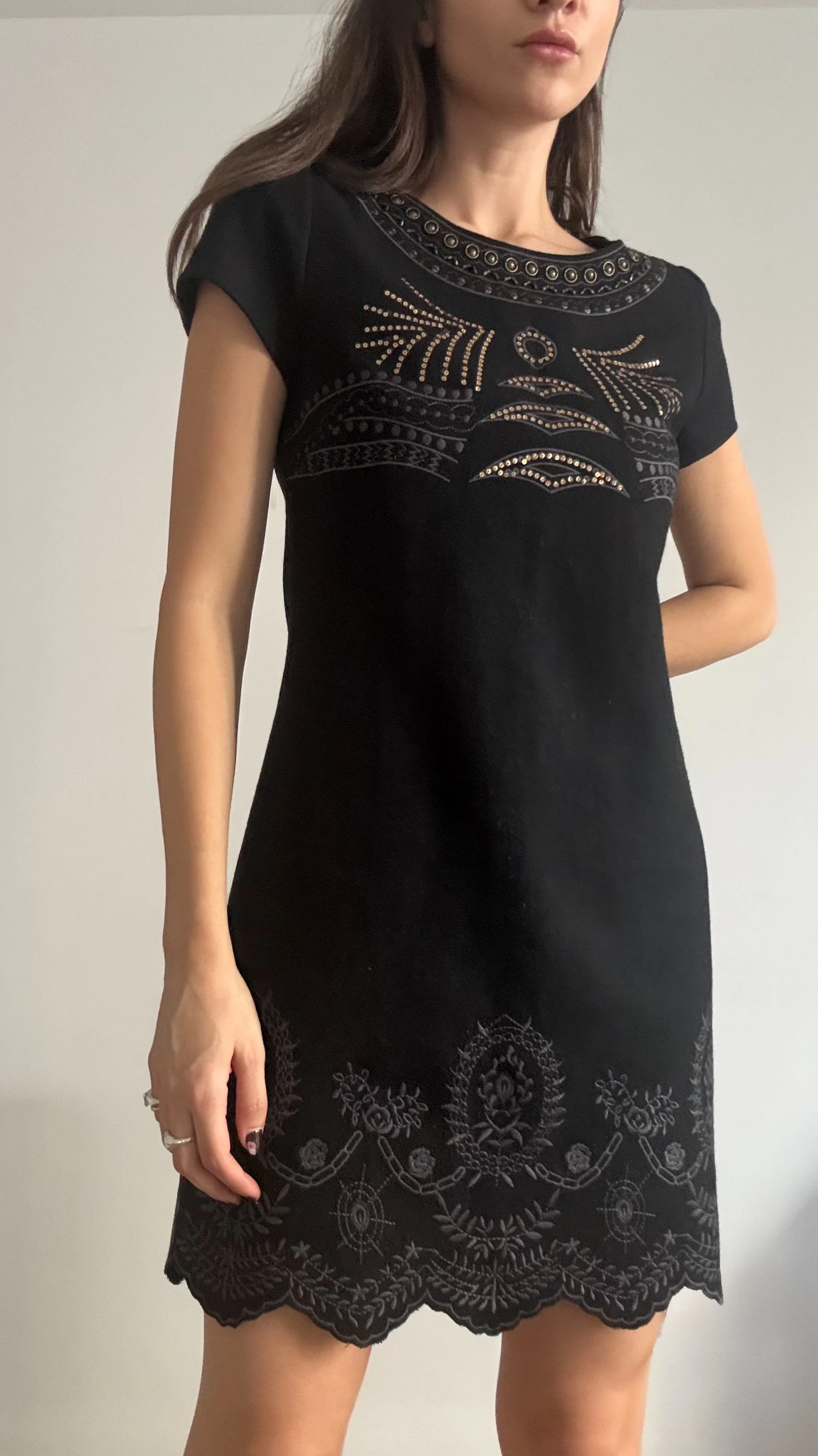 Jaune Rouge Yün Elbise 