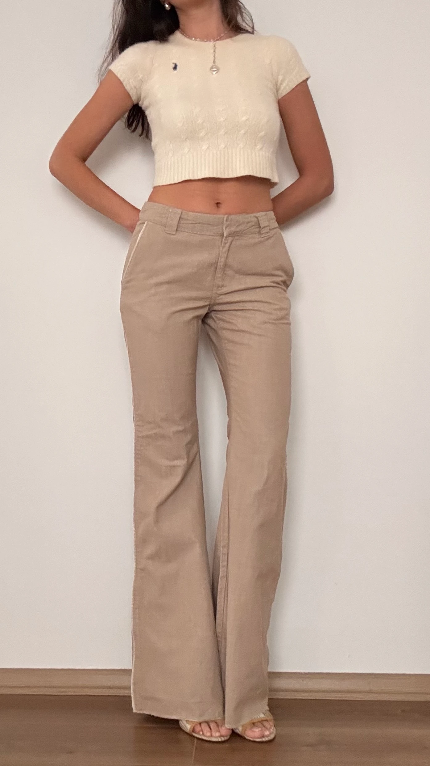 Bej Geniş Paça Pantolon 