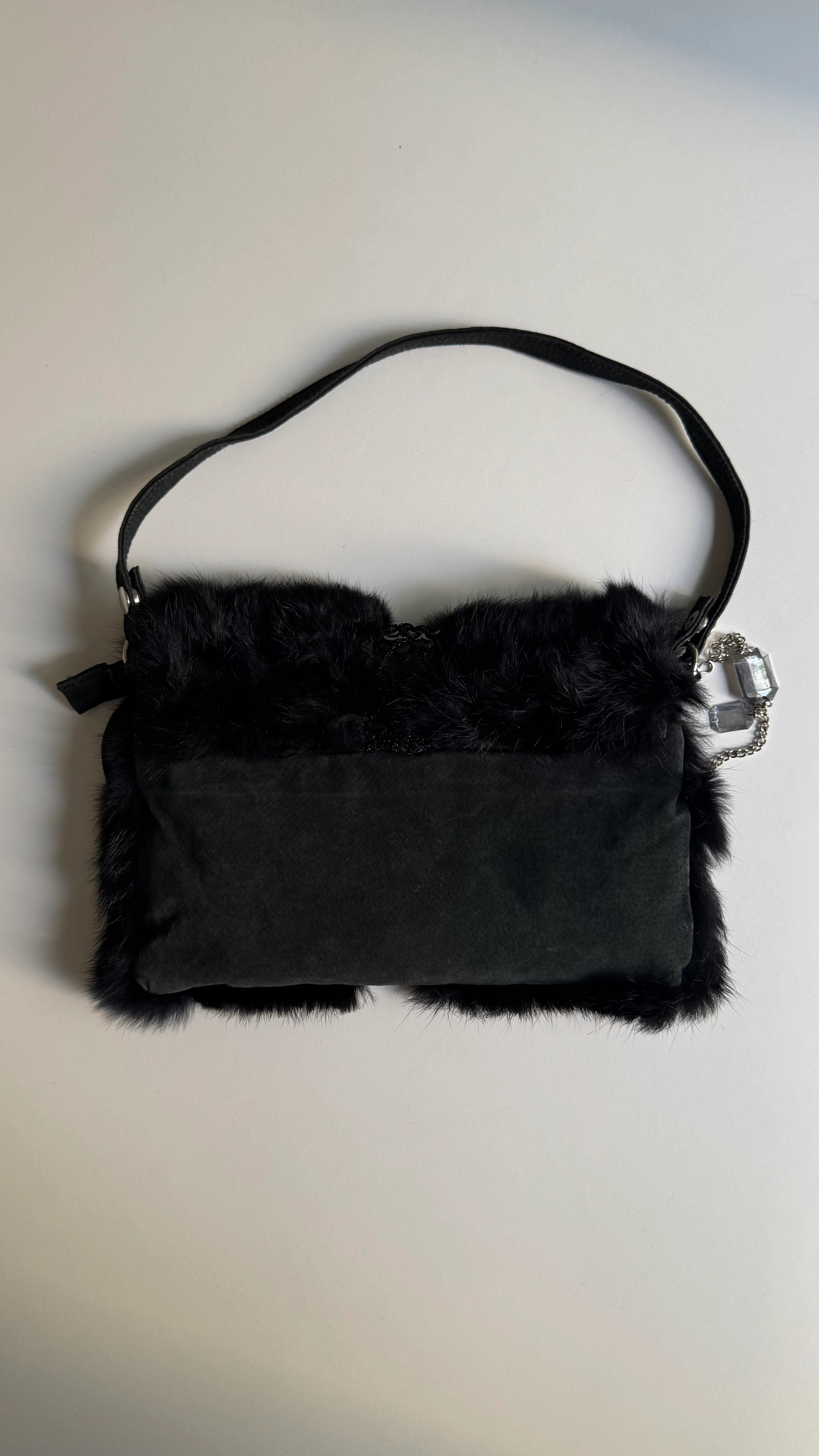 Siyah Kürklü Omuz Çantası 