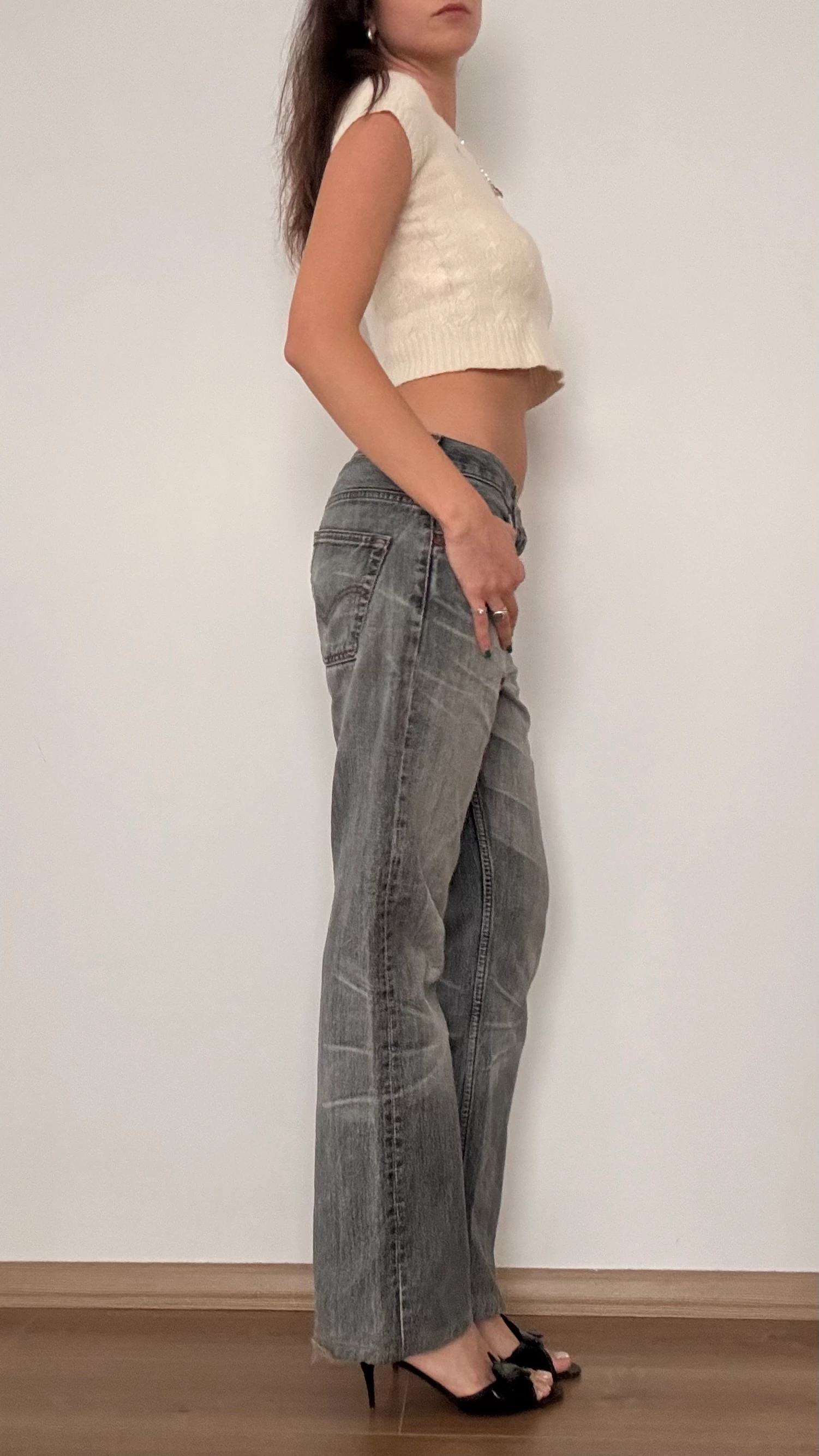 Levi's Gri Düşük Bel Jean 