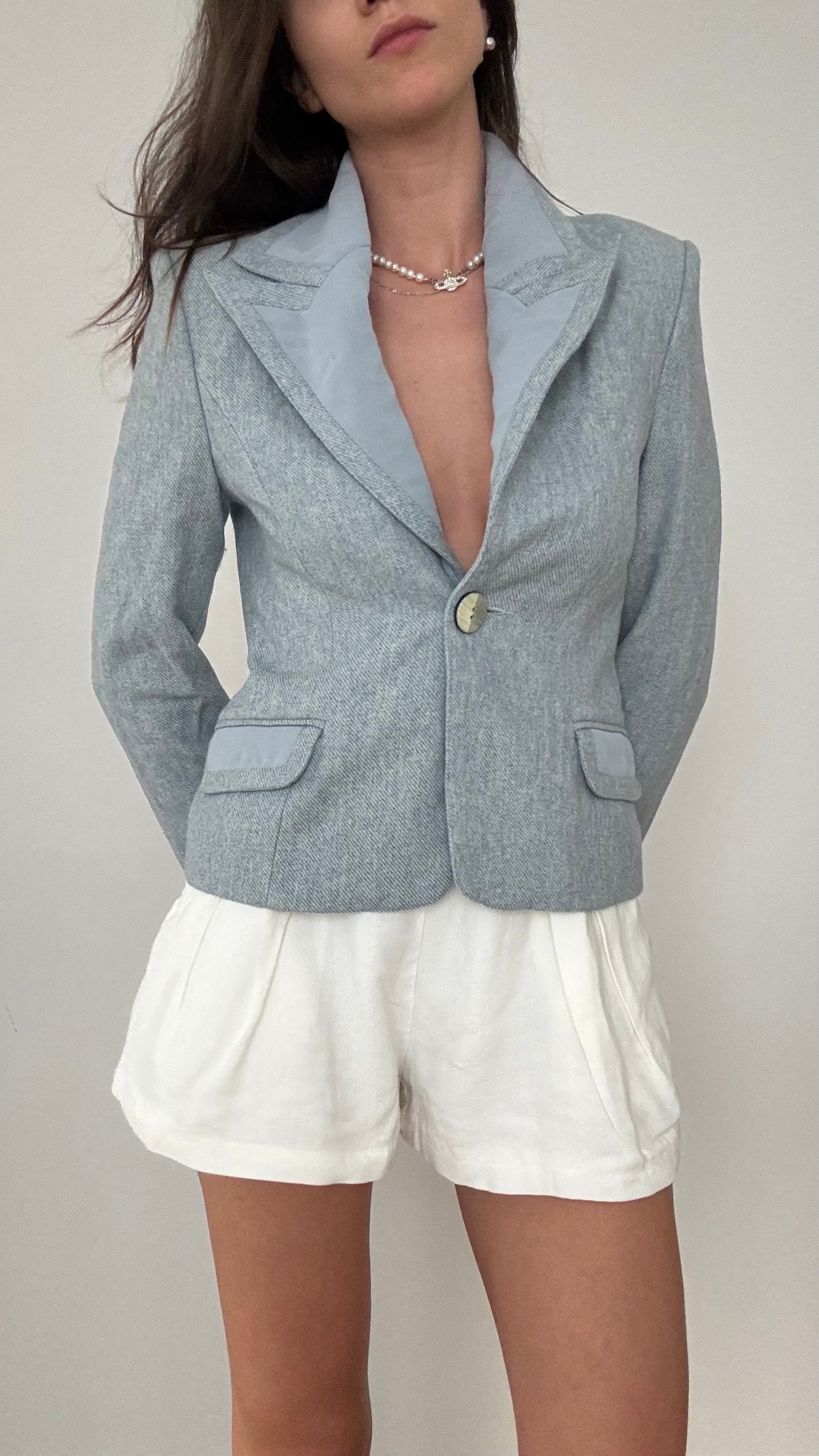 Mavi Dokulu Blazer 