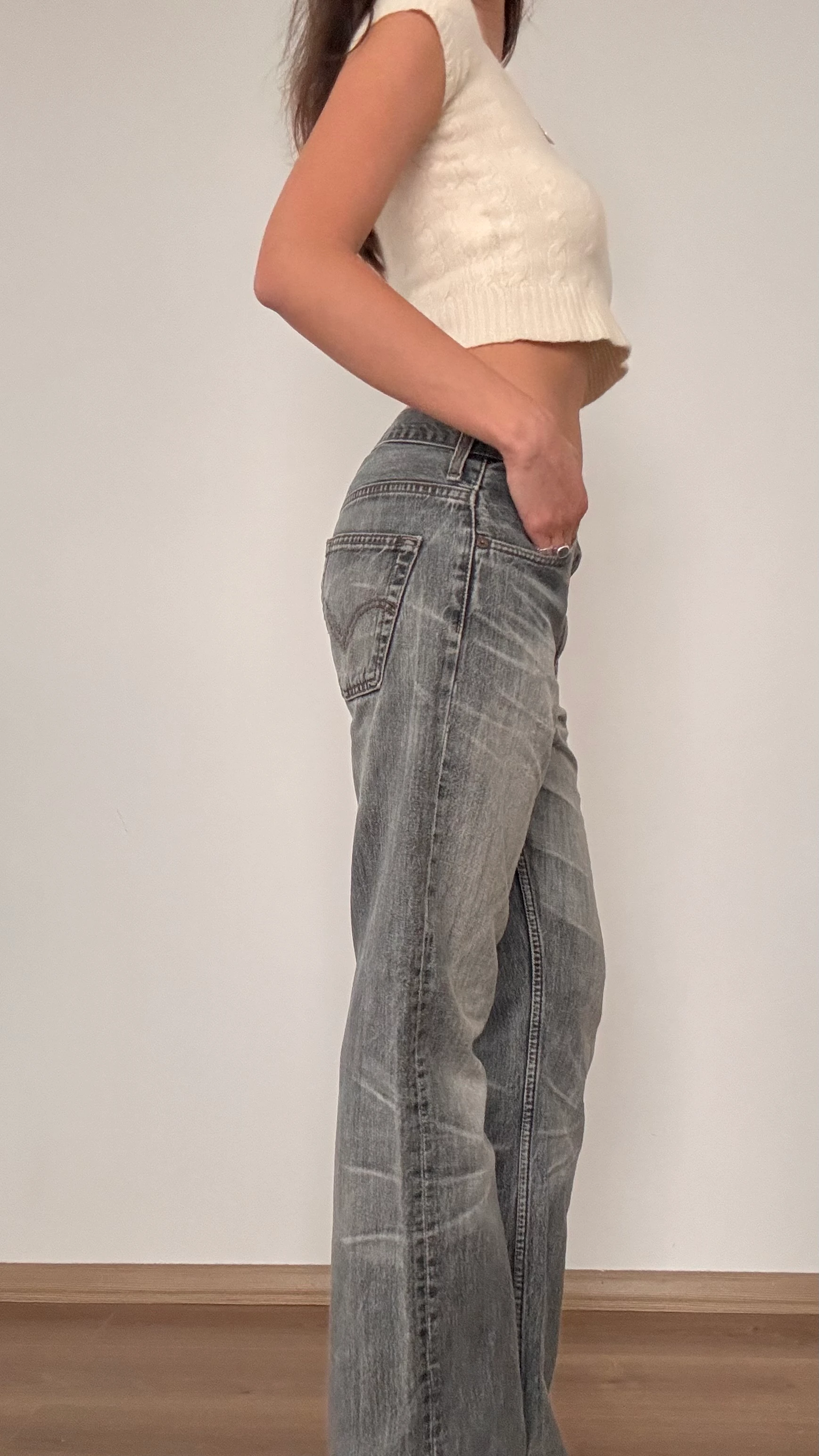 Levi's Gri Düşük Bel Jean 