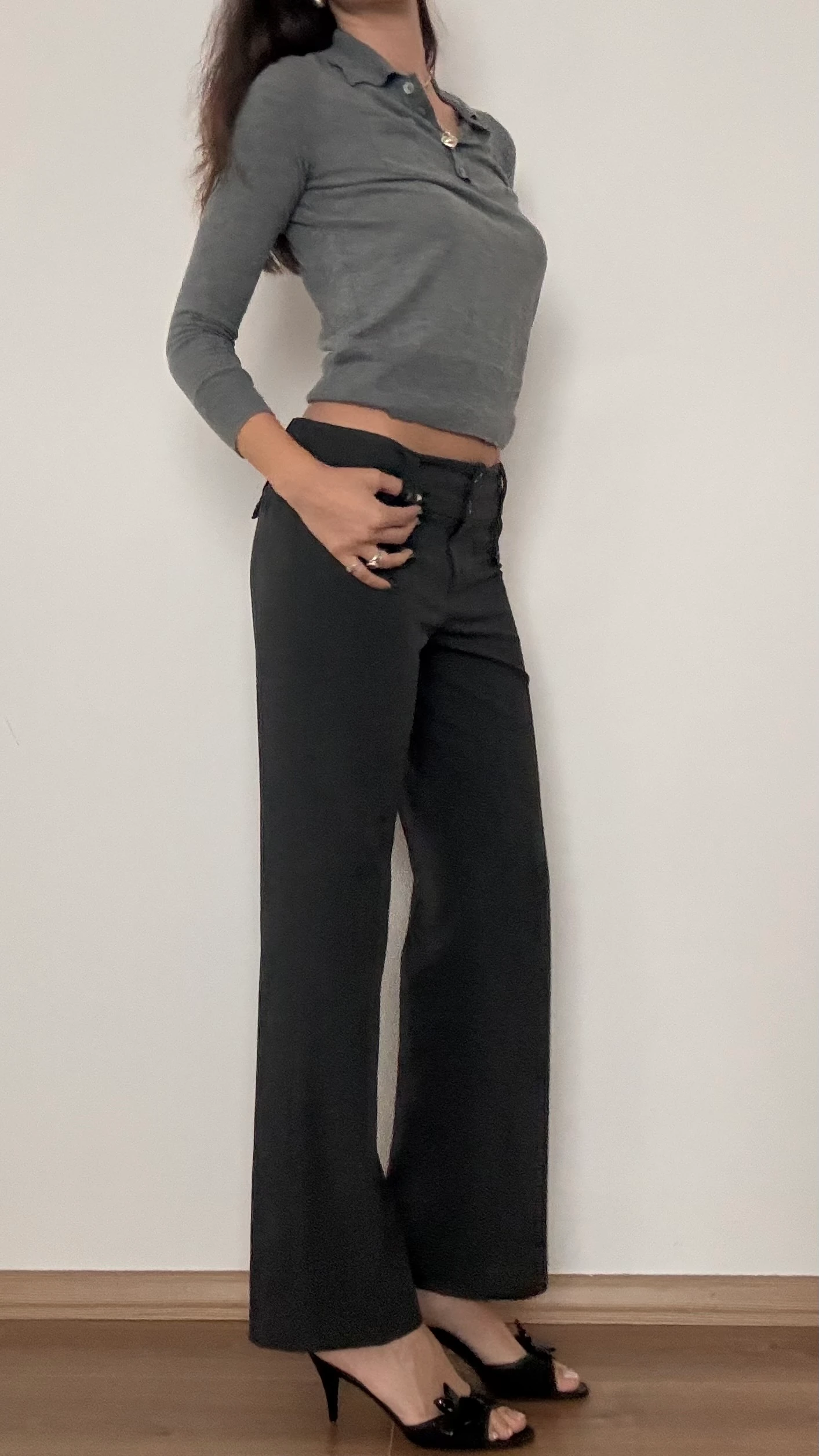 Düşük Bel Kumaş Pantolon 