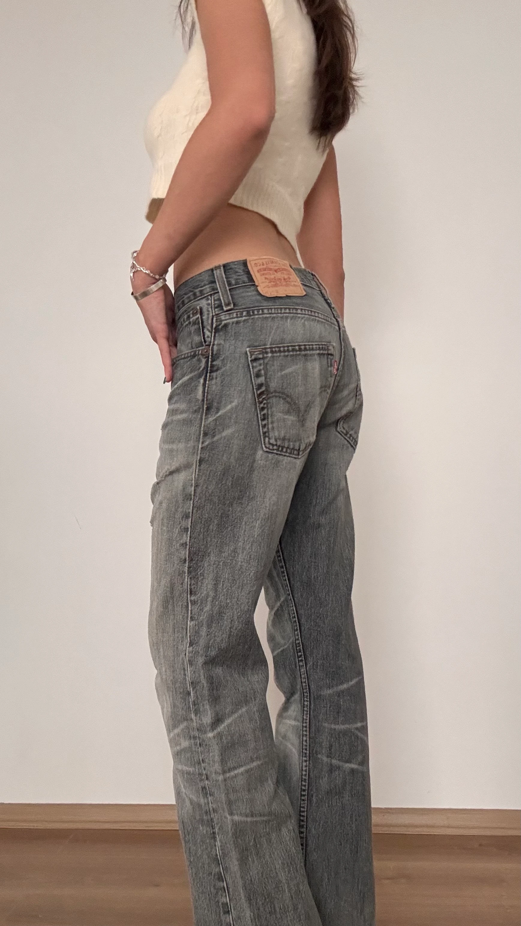 Levi's Gri Düşük Bel Jean 