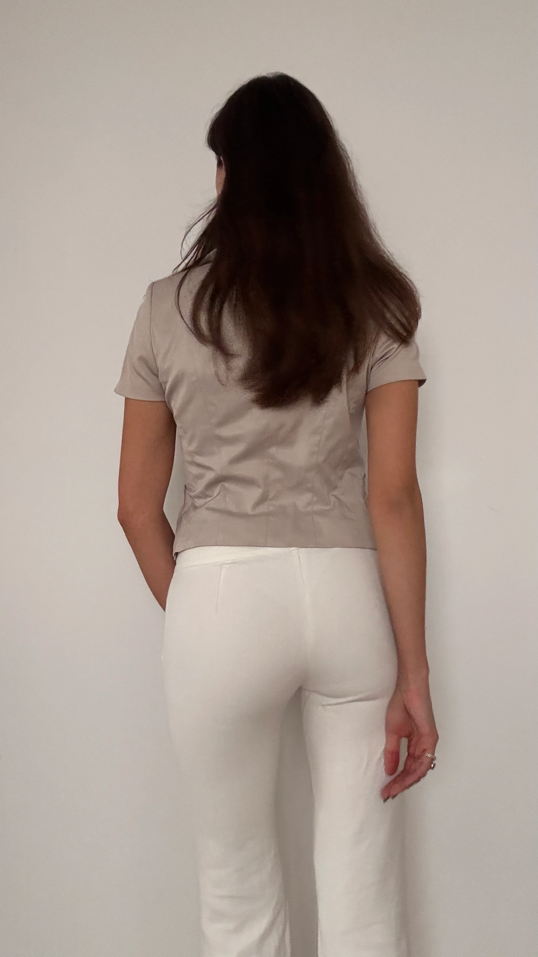 Yuvarlak Düğmeli Kısa Kollu Ceket 