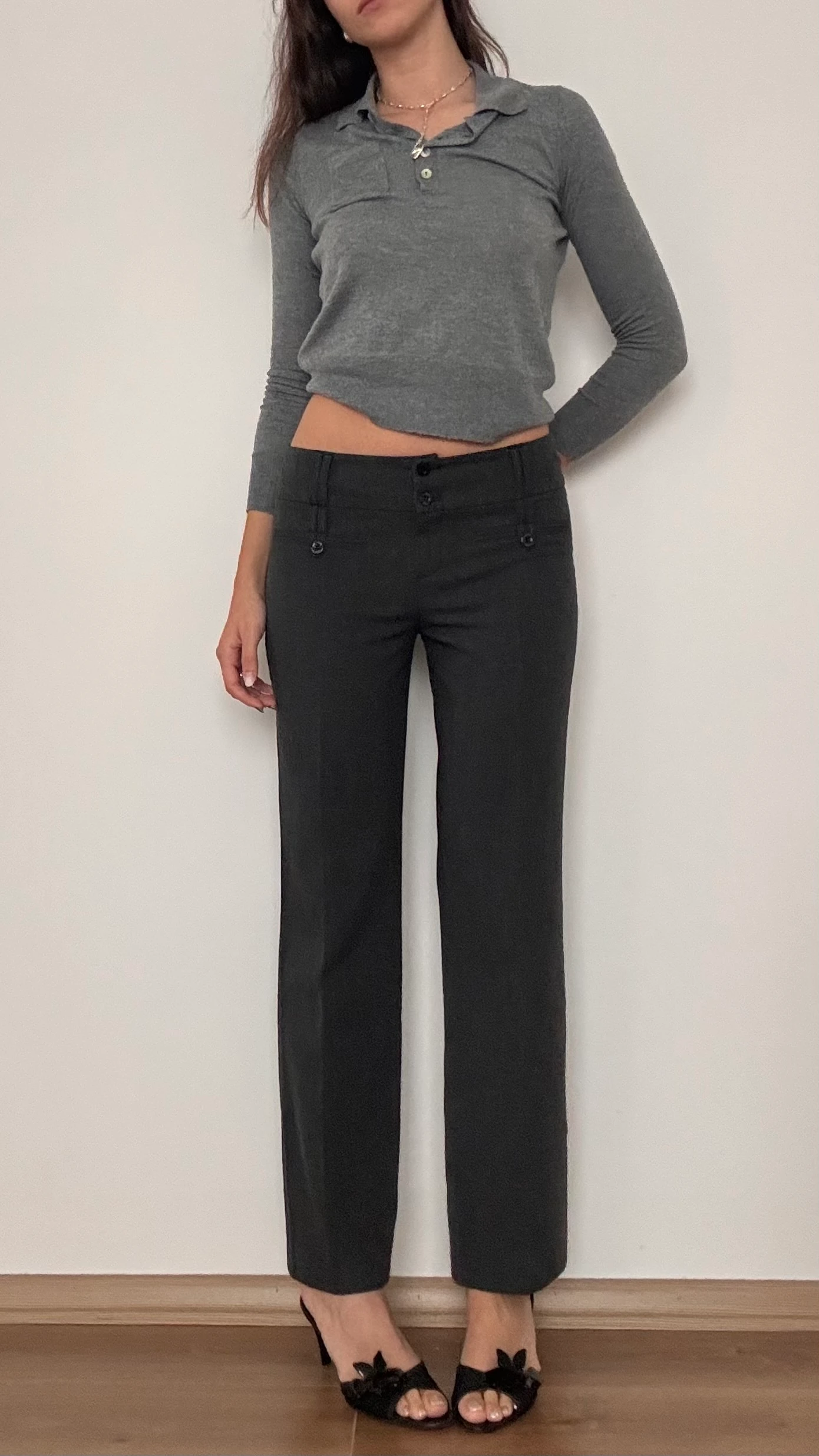 Düşük Bel Kumaş Pantolon 