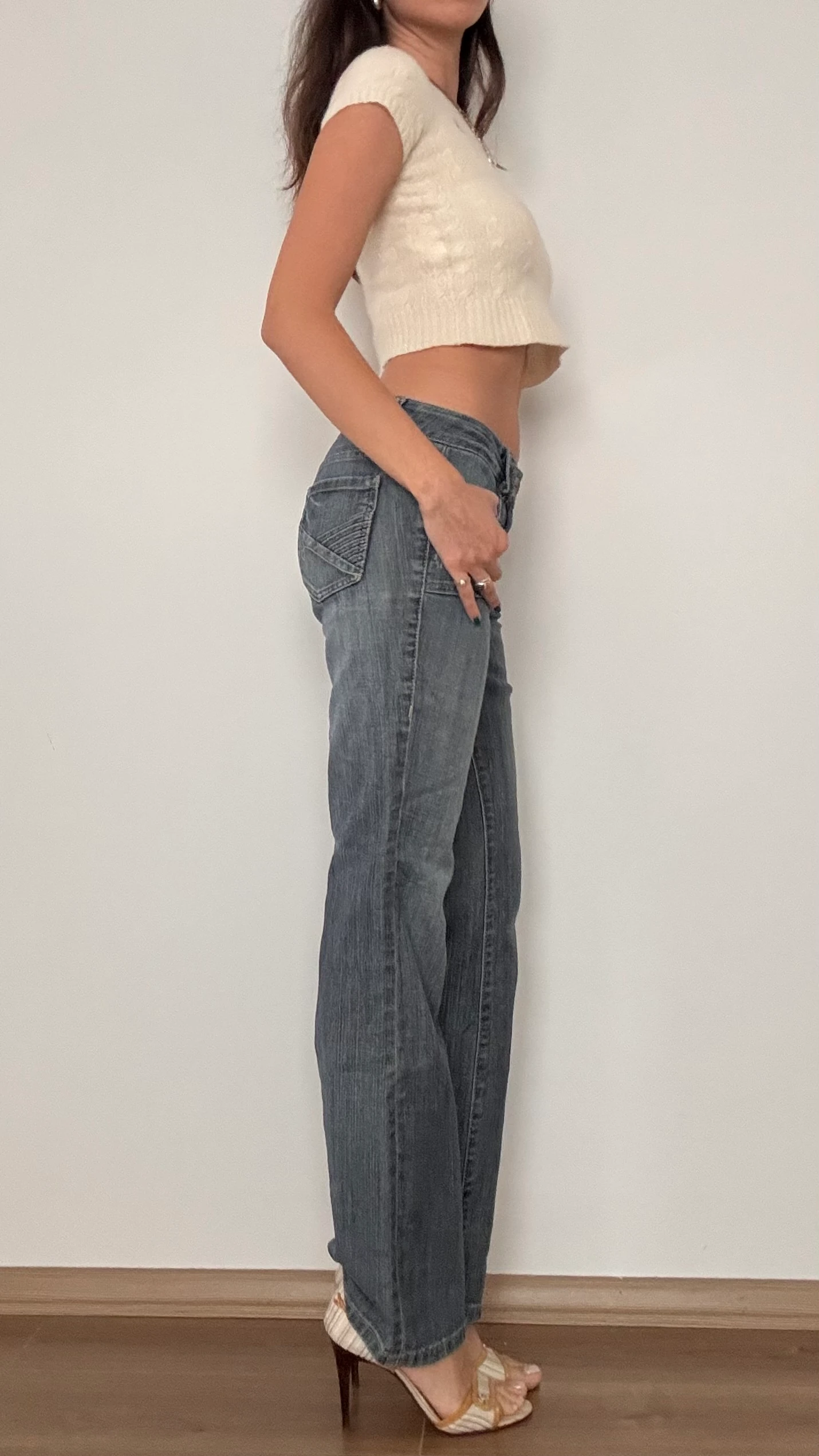 Cep Detaylı Düşük Bel jean 