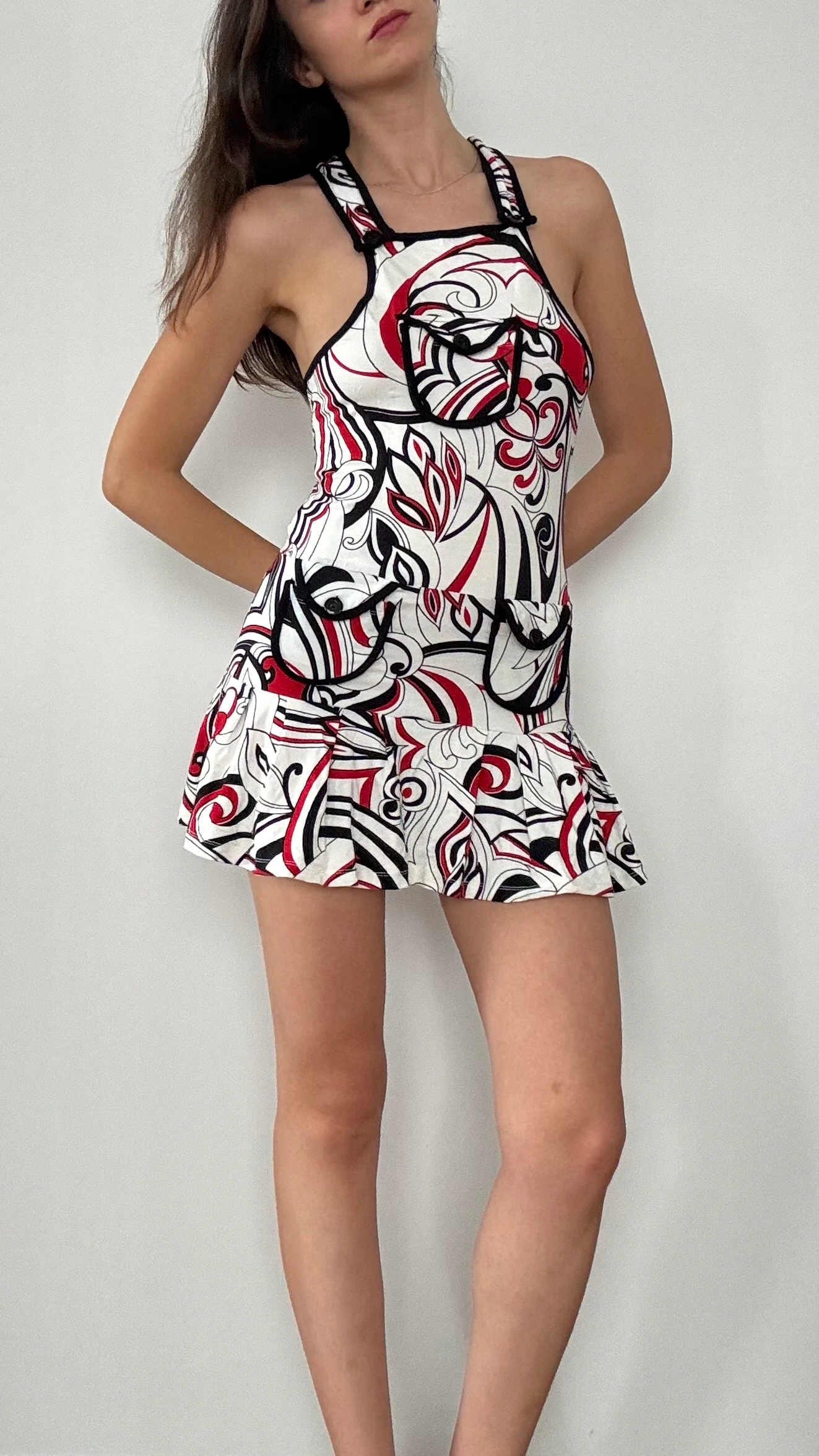 Cep Detaylı Mini Elbise 