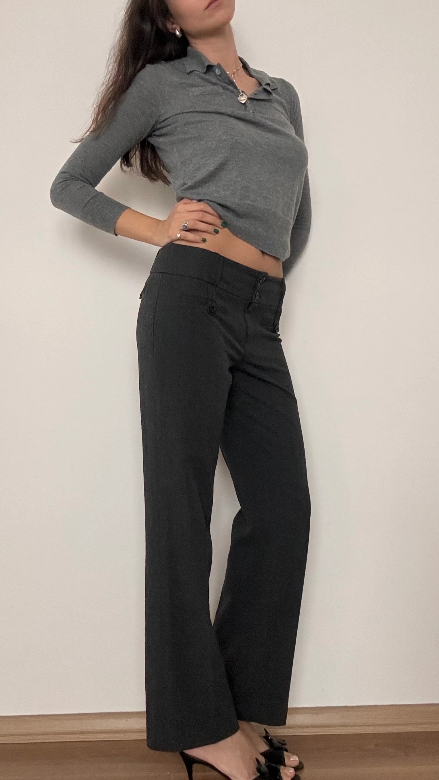 Düşük Bel Kumaş Pantolon 