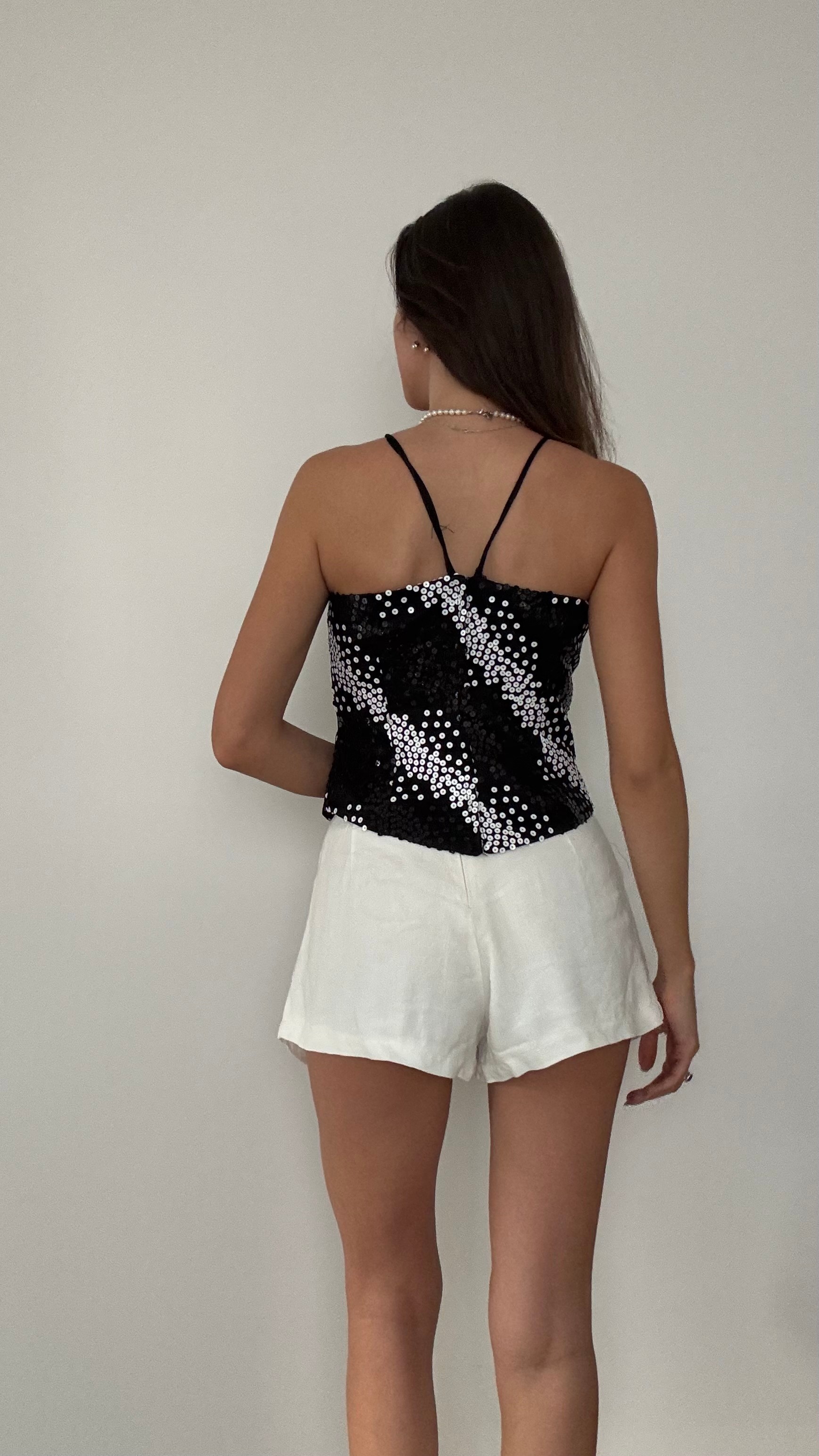 Payetli Halter Bluz 