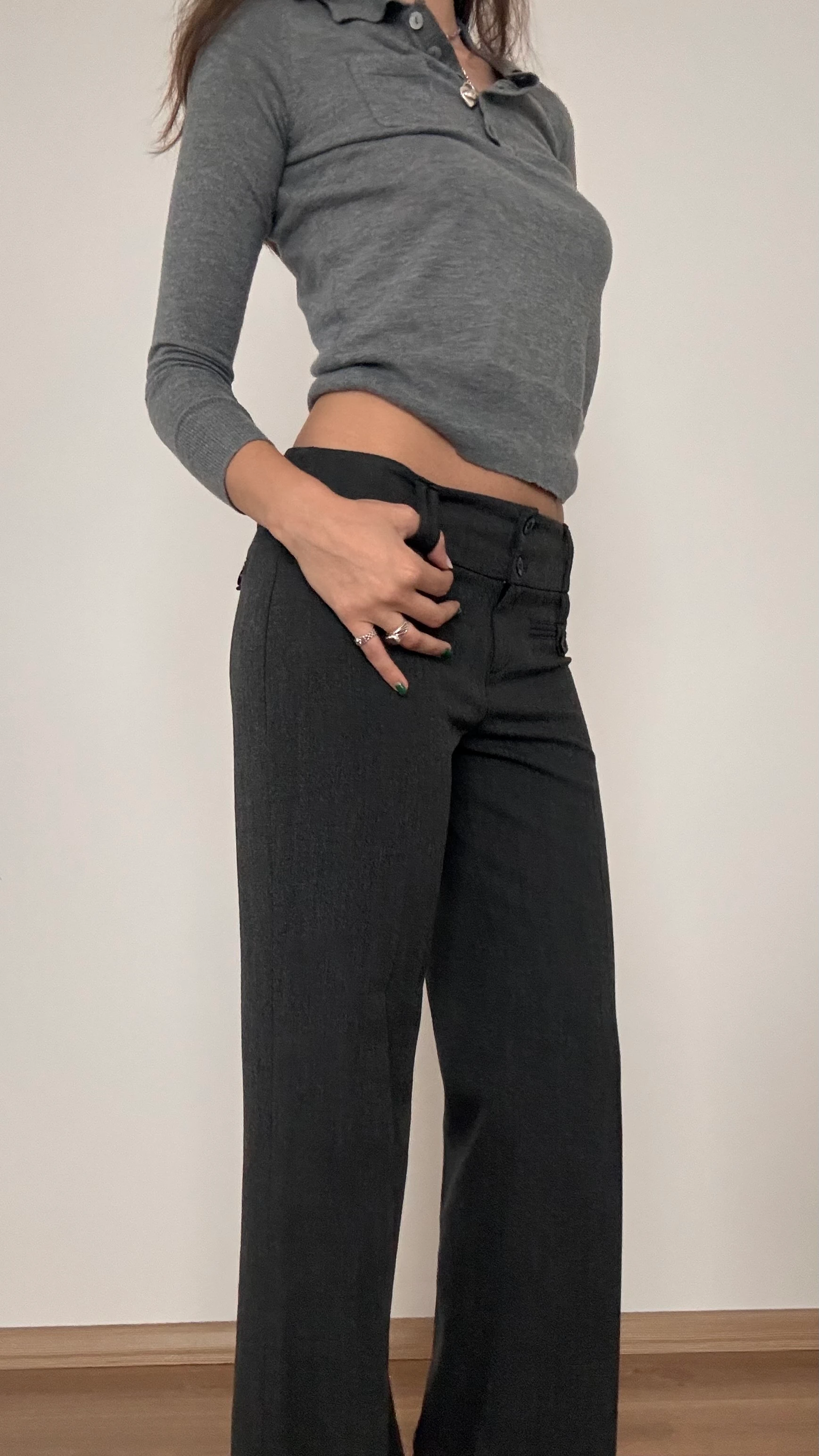 Düşük Bel Kumaş Pantolon 