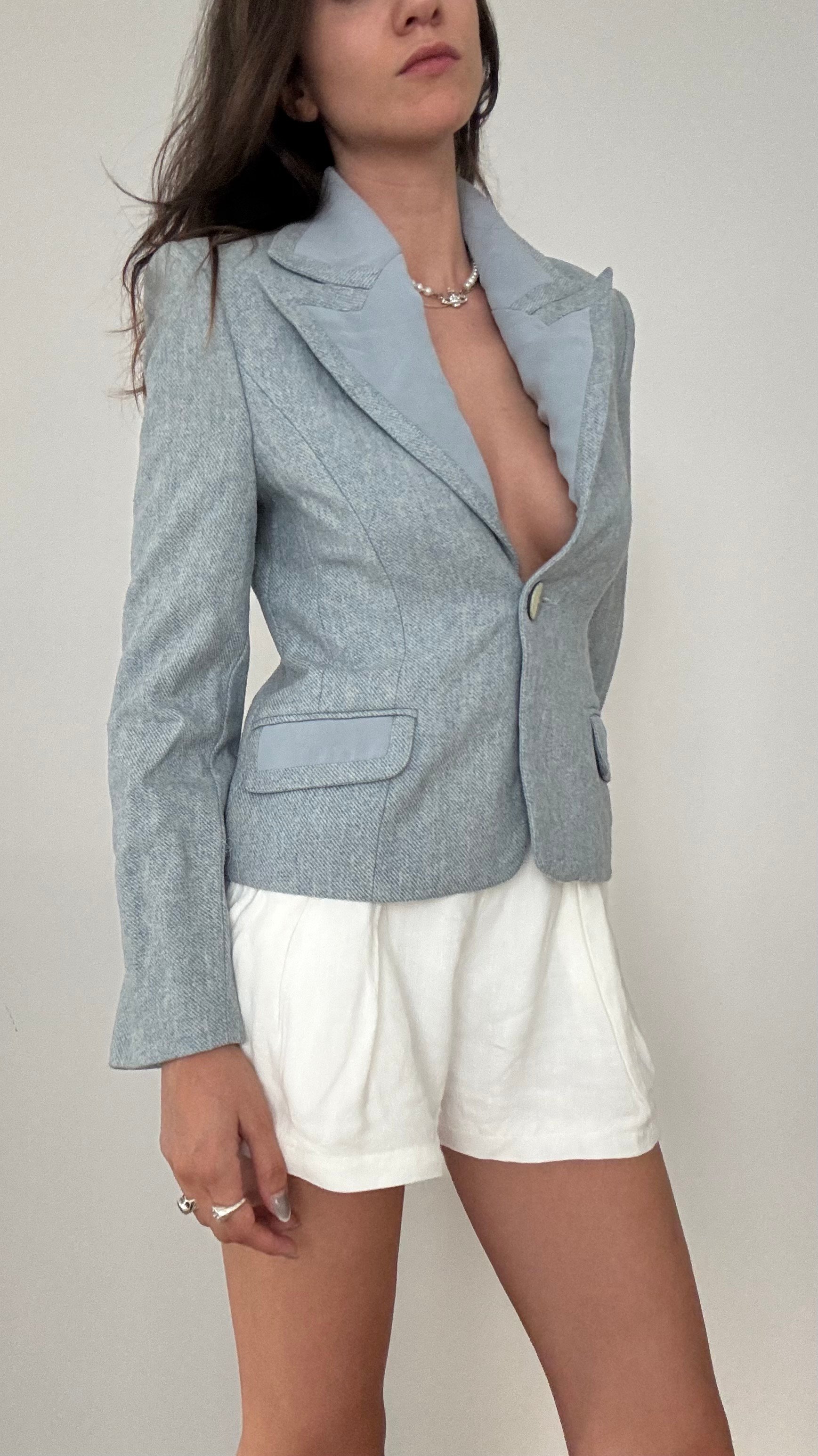 Mavi Dokulu Blazer 