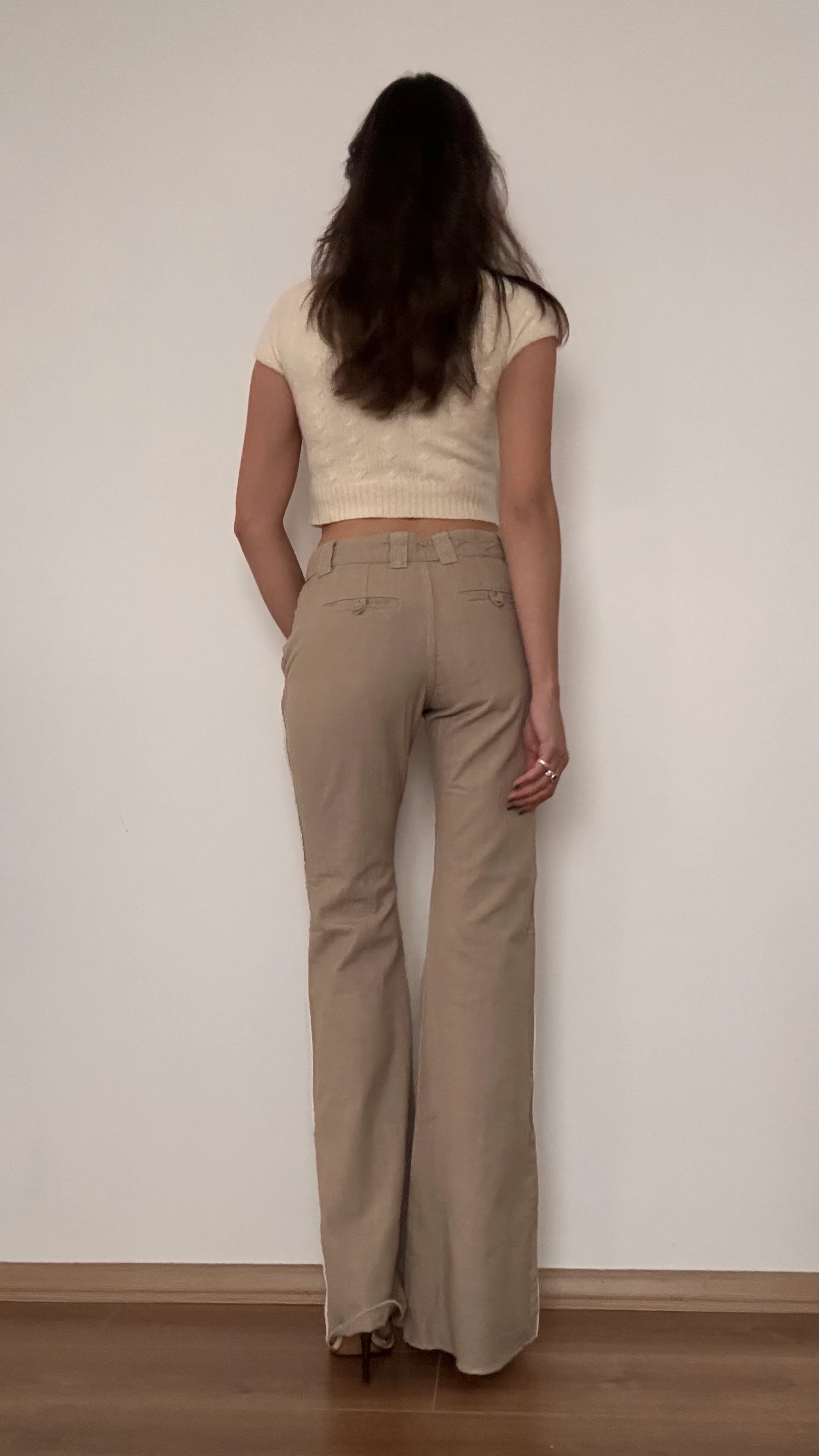 Bej Geniş Paça Pantolon 