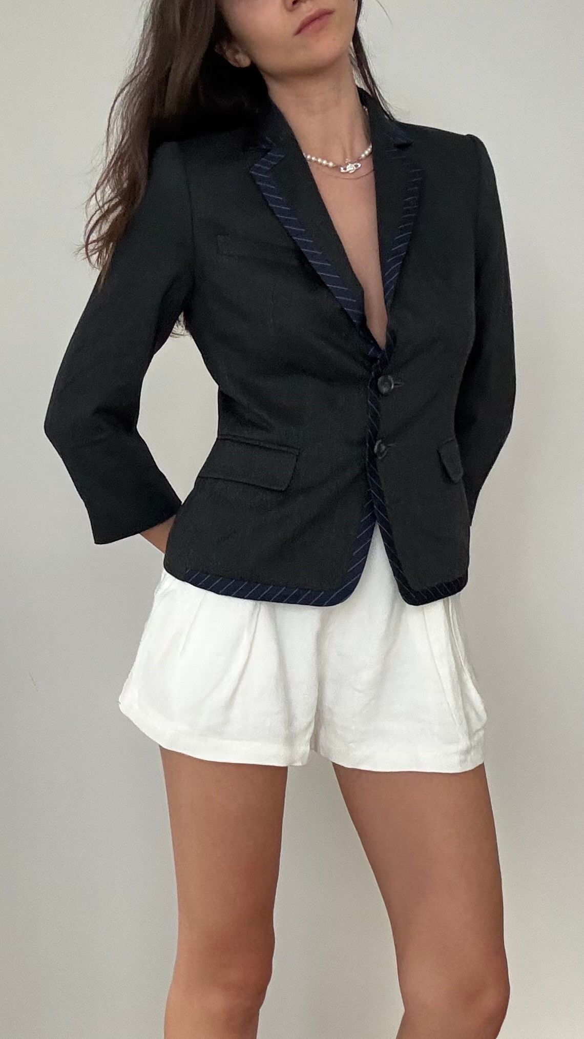 Kontrast Biyeli Blazer 