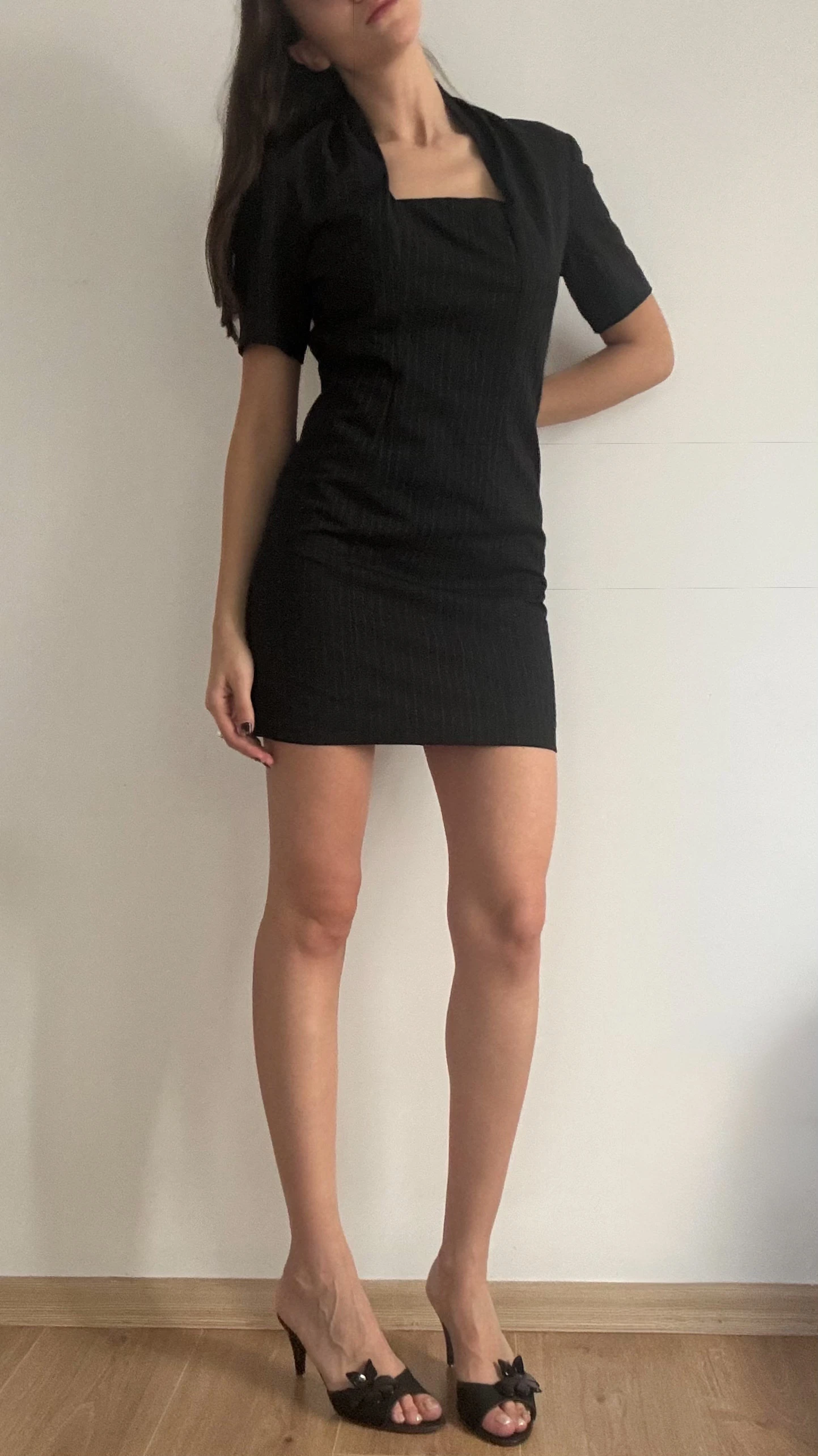 Paris Vintage Kare Yaka Elbise 