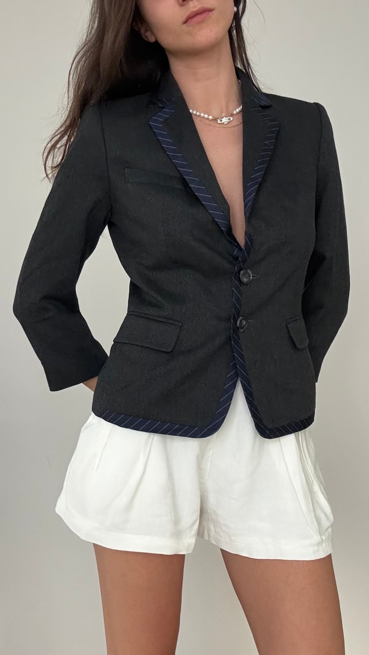 Kontrast Biyeli Blazer 