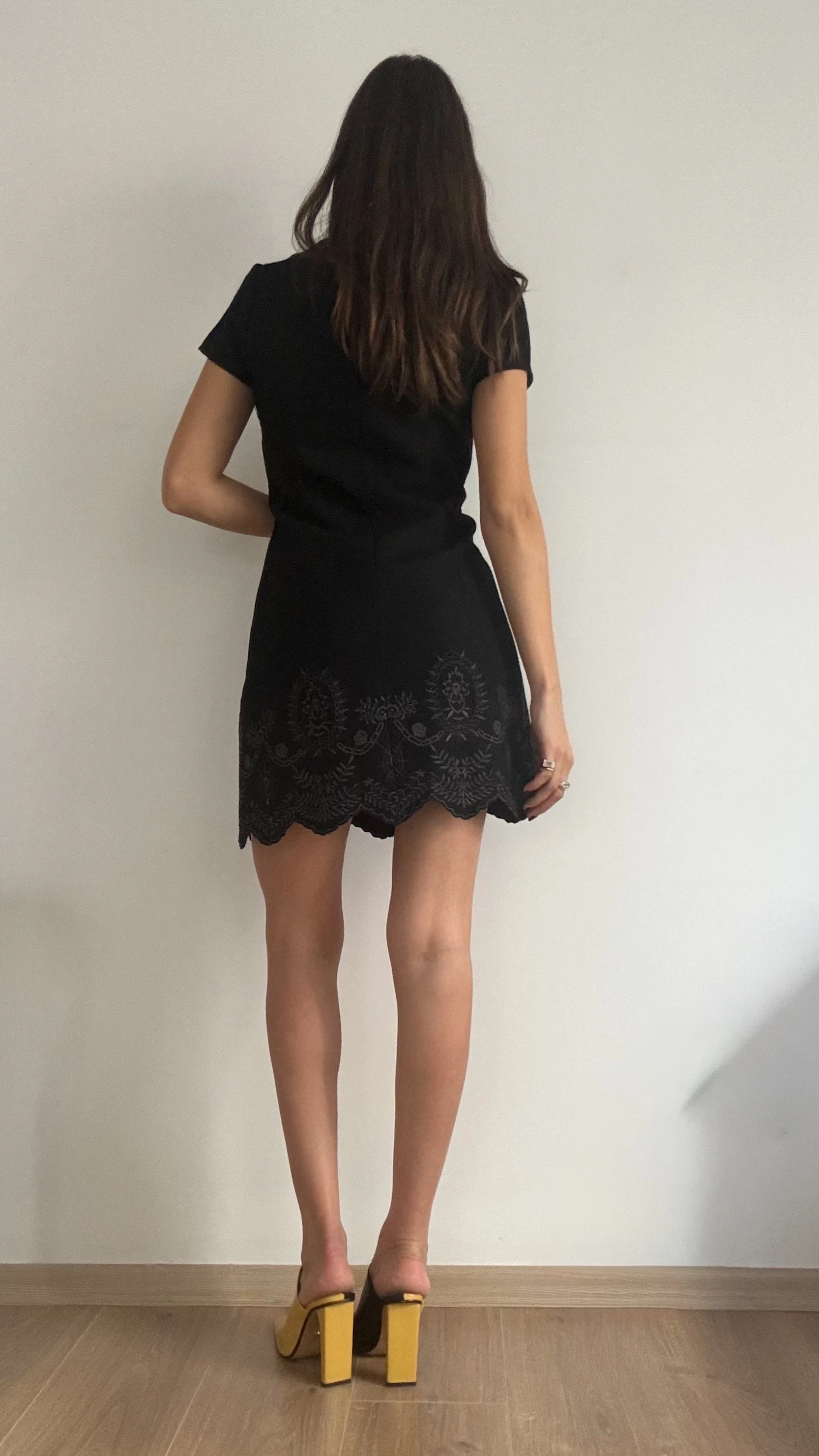 Jaune Rouge Yün Elbise 