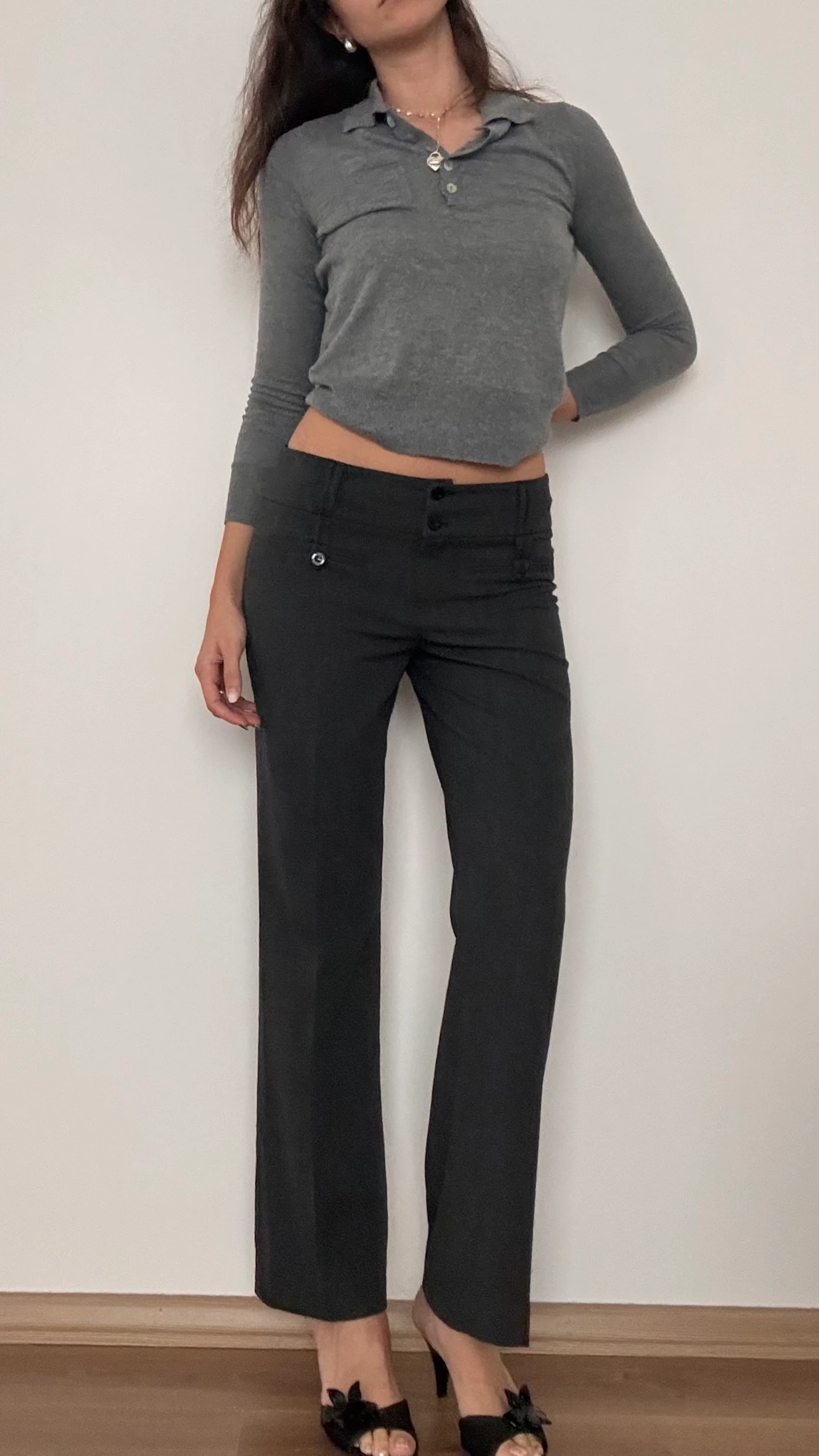 Düşük Bel Kumaş Pantolon 