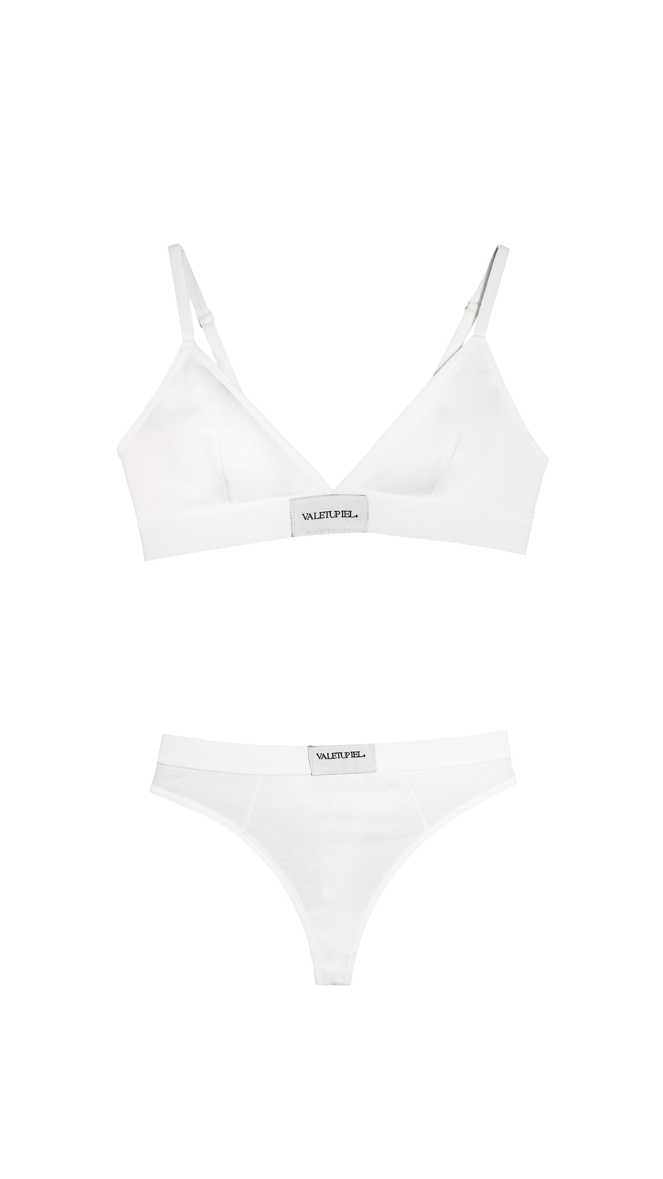 Üçgen Bralet String Tanga Takım - Beyaz