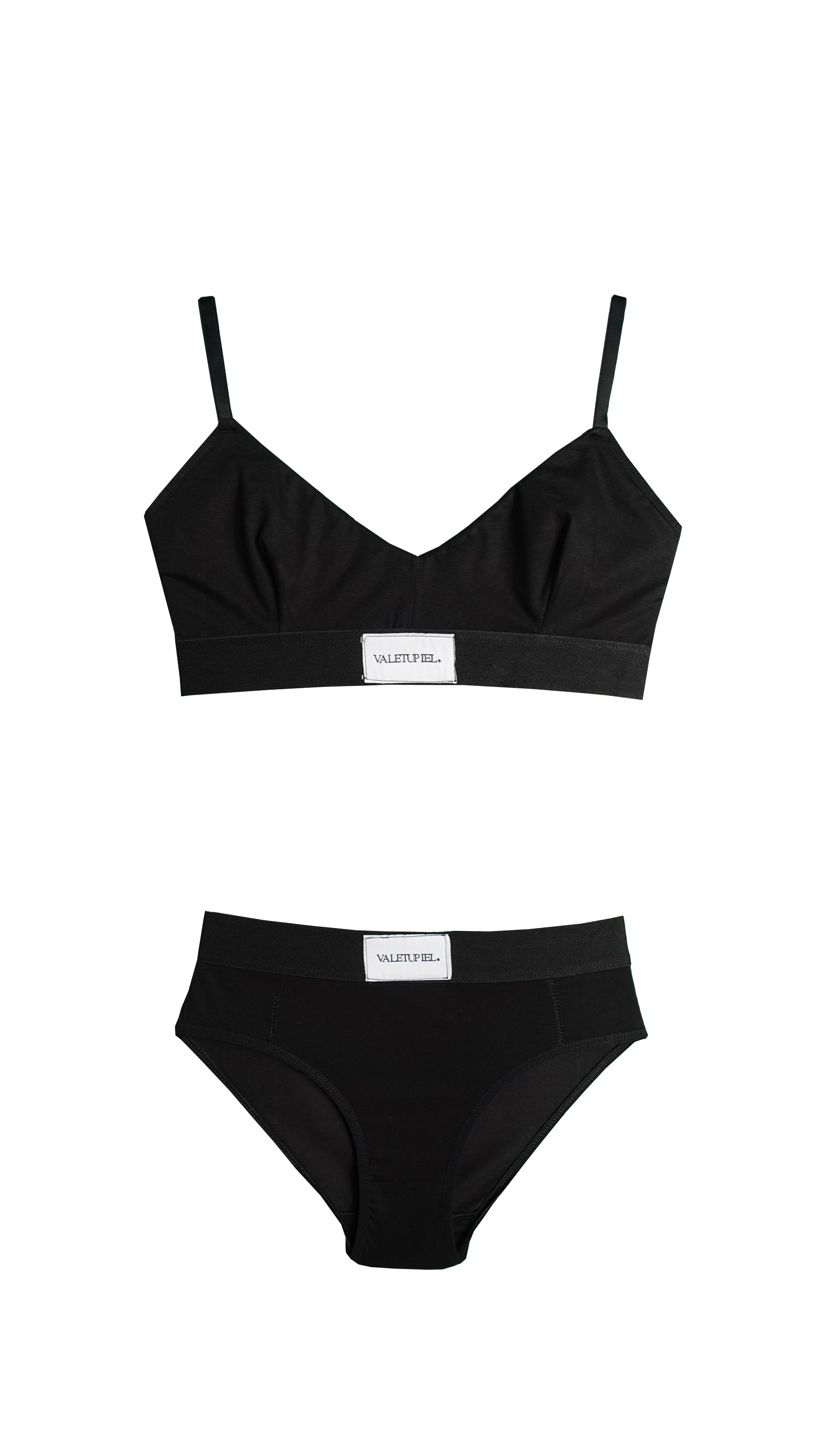 Bralet String Yüksek Bel Külot Takım - Siyah