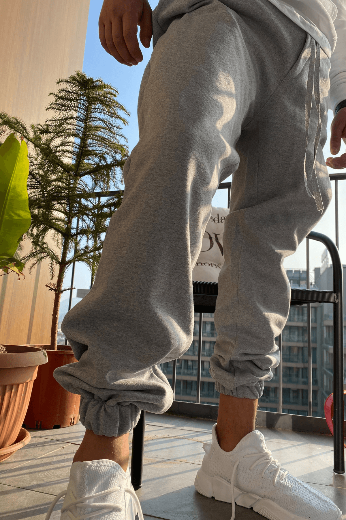 Oversize Kalıp Eşofman Altı - Gri