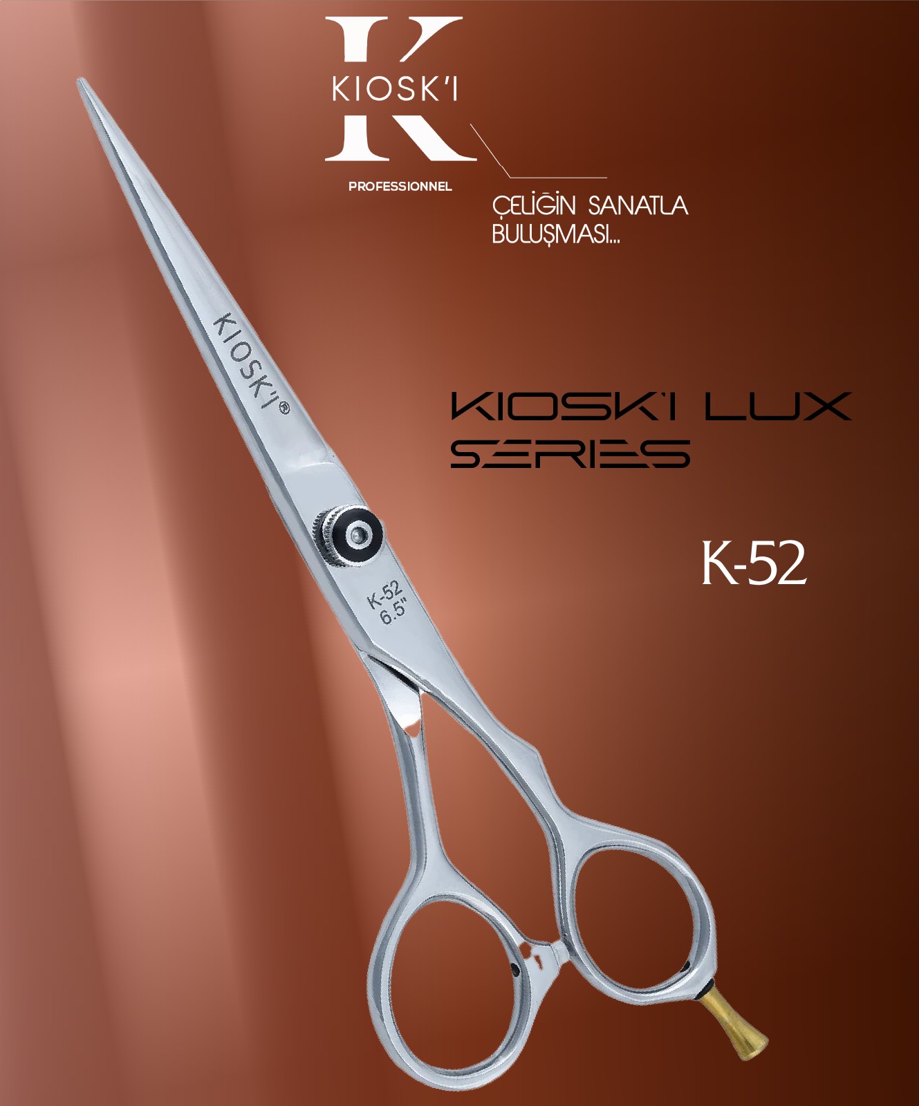 Kioski Profesyonel K-52 Lüks Makas 6.5 Numara