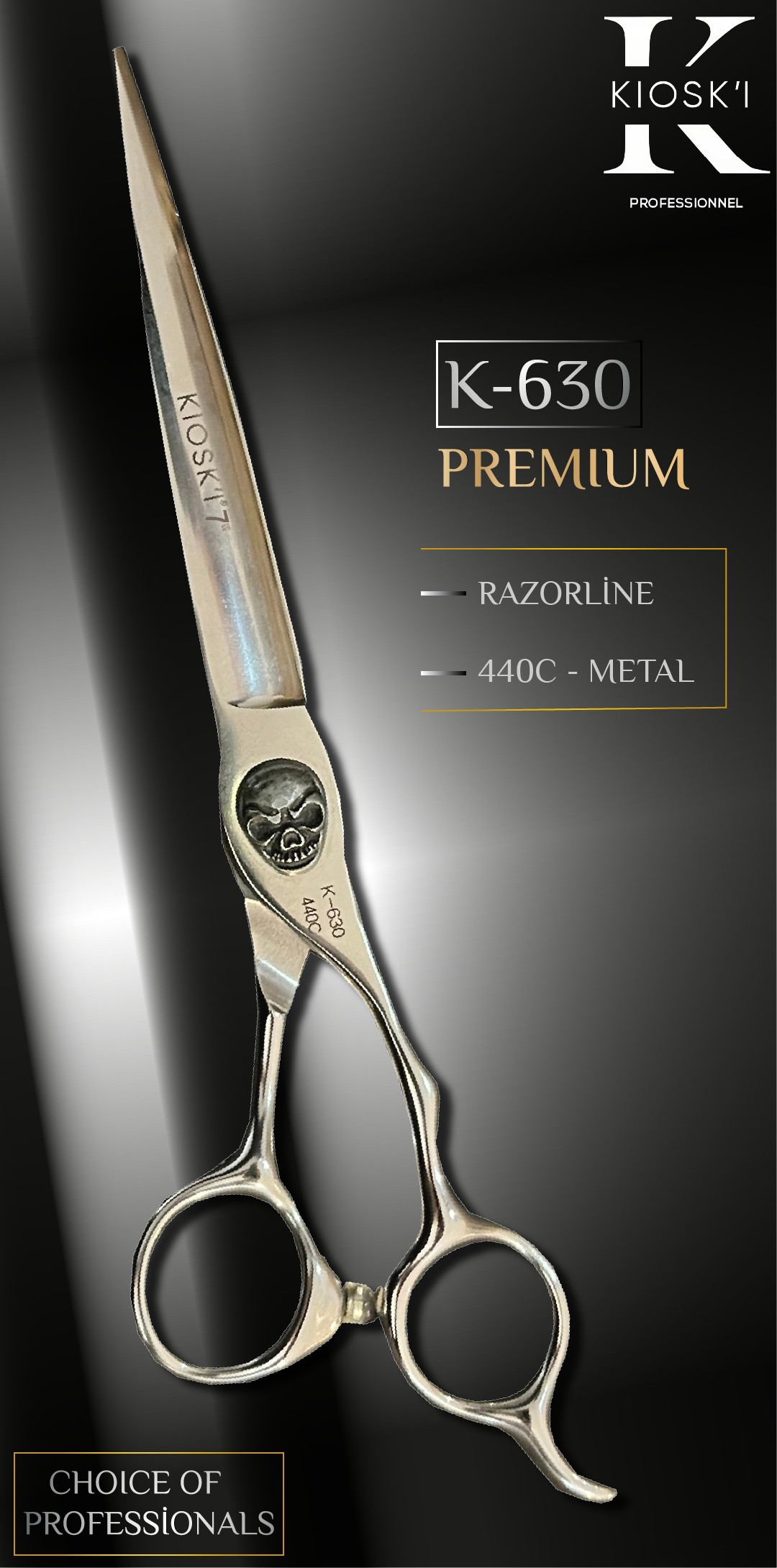 Kioski Profesyonel Premium K-630 Lüks Makas 7 Numara