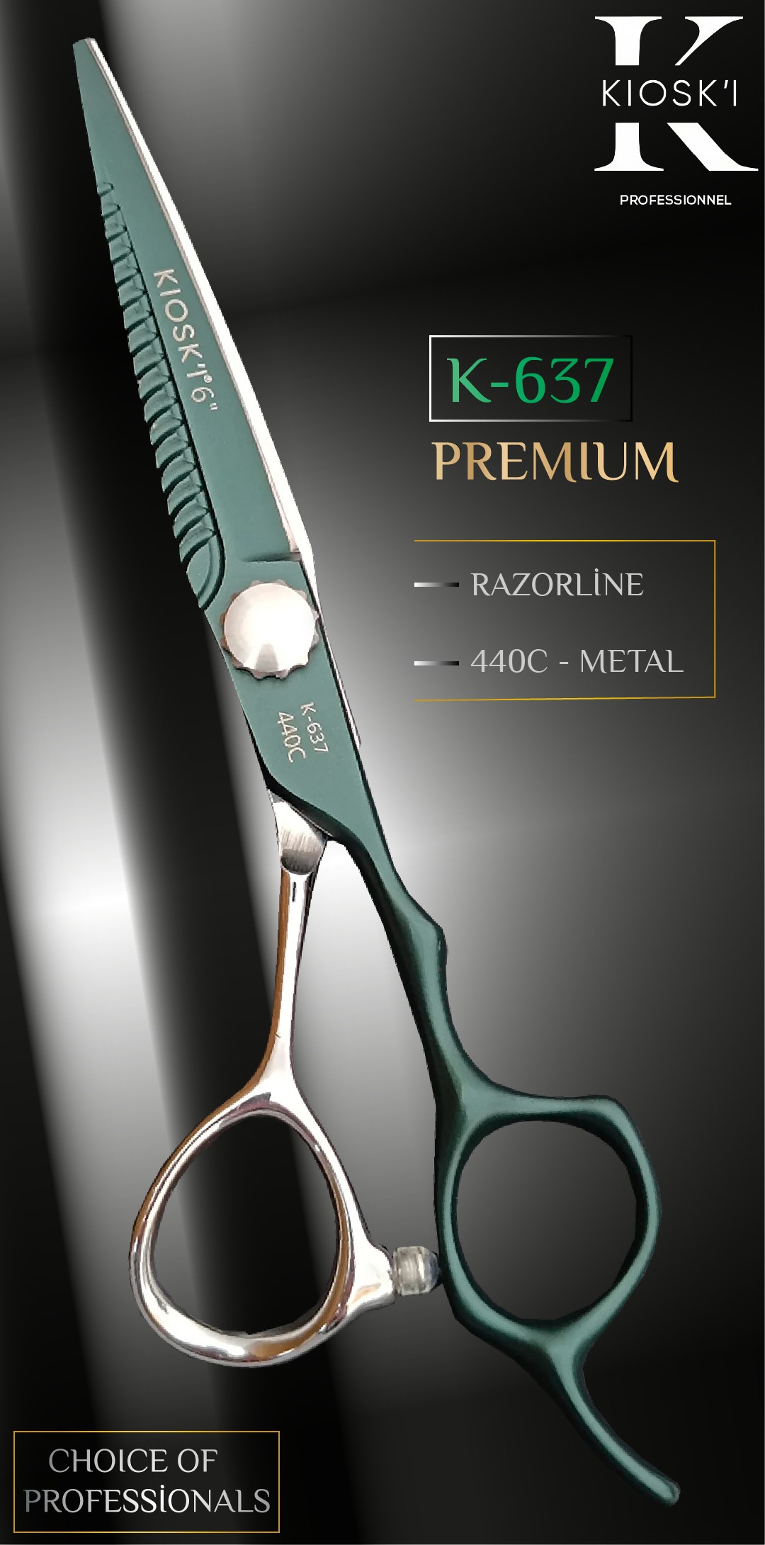 Kioski Profesyonel Premium K-637 Lüks Makas 6 Numara