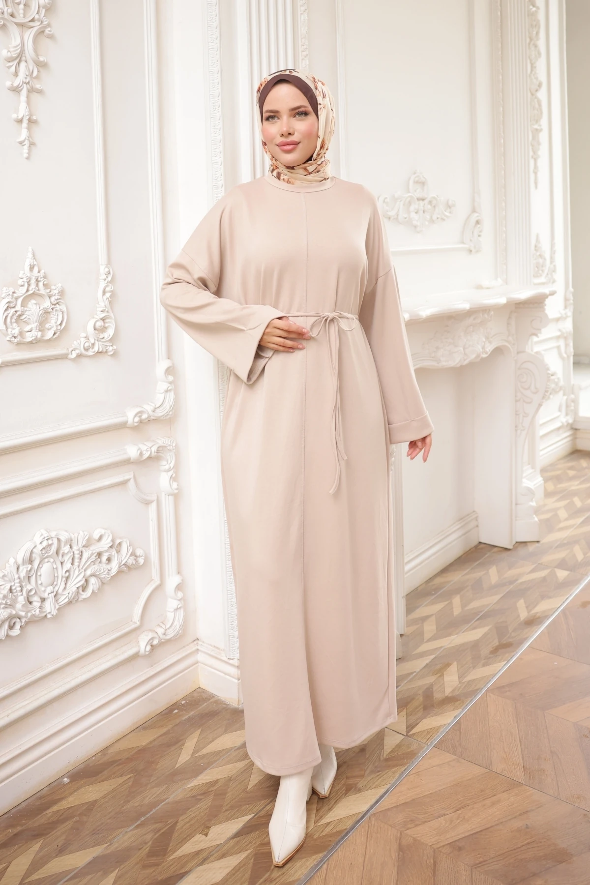 Beli Kuşaklı Oysho Elbise - Bej