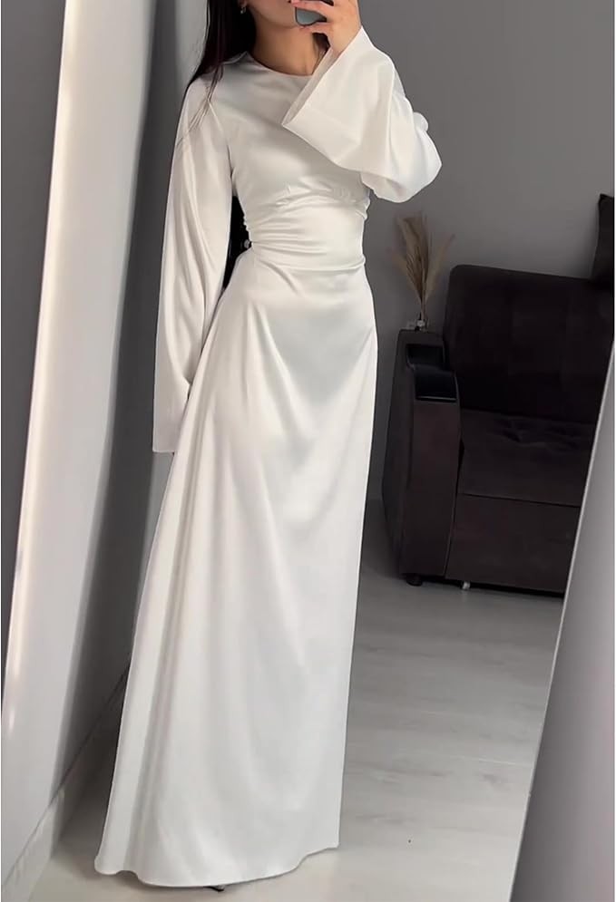 Modest Evening Gown with Back Tie Detail
