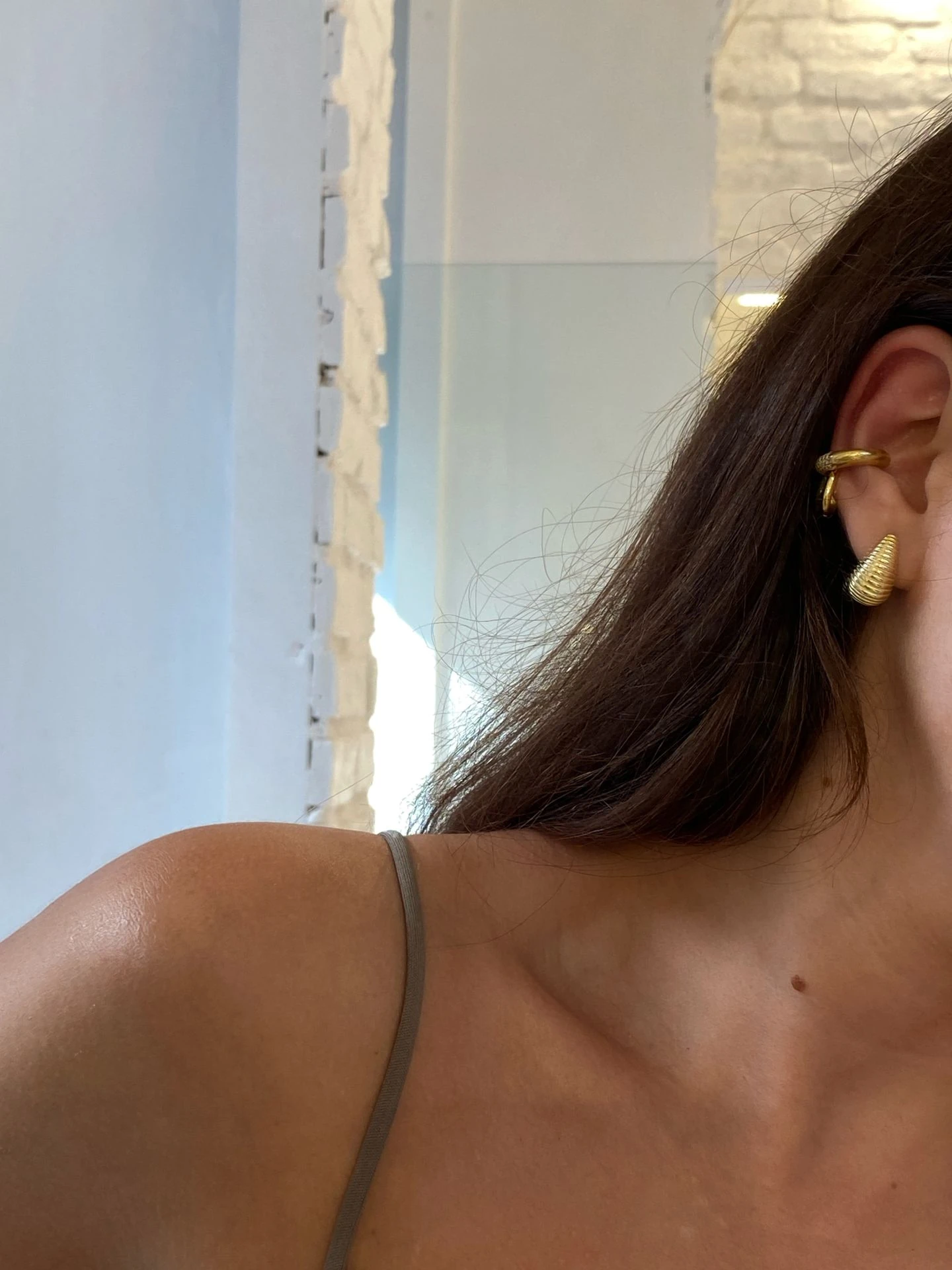 925 Gümüş | Yarısı Taşlı Halka Ear Cuff