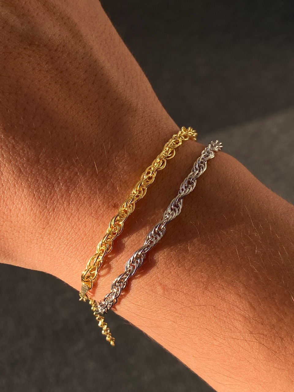 925 Gümüş | Unisex İç İçe Geçmiş Örme Zincir Bileklik