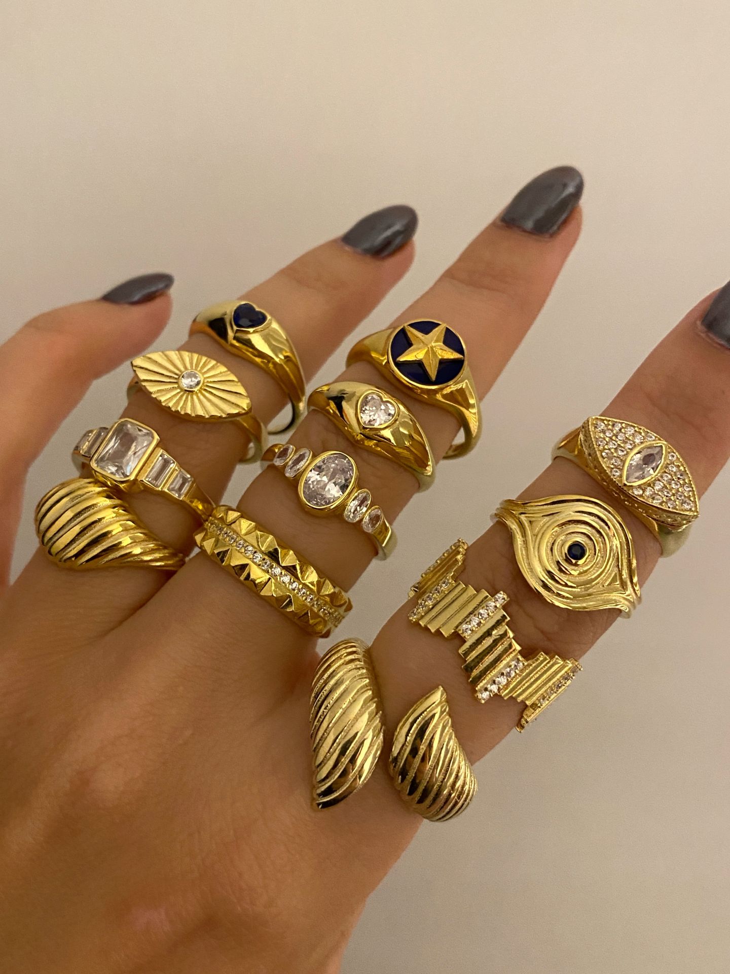 925 Gümüş | 5'li Oval Taşlı Yüzük