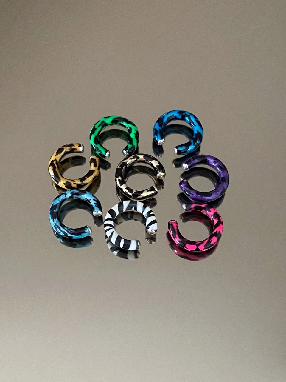 925 Gümüş | Renkli Desenli Ear Cuff