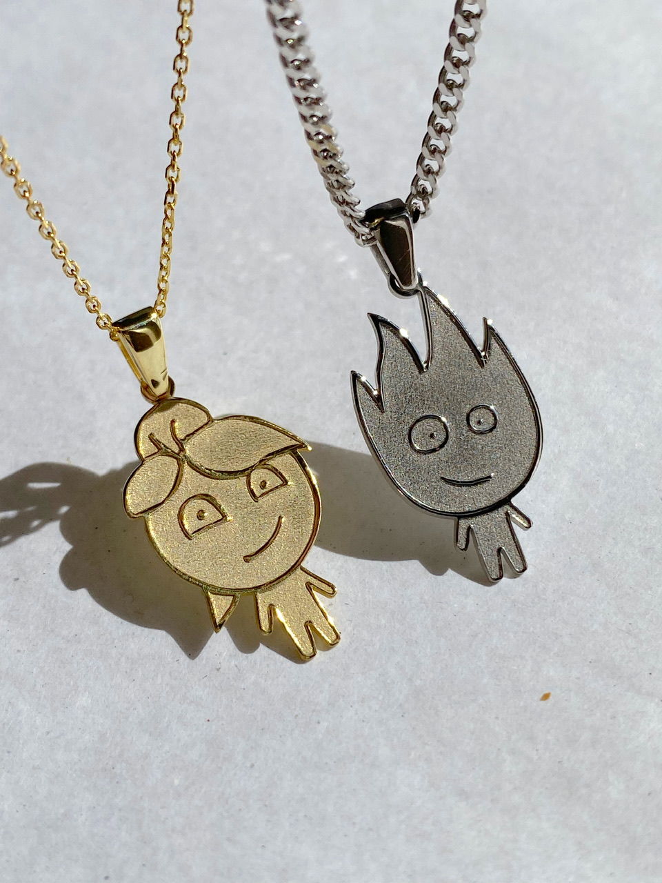 925 Gümüş | Ateş ve Su (Fireboy & Watergirl) Kolye