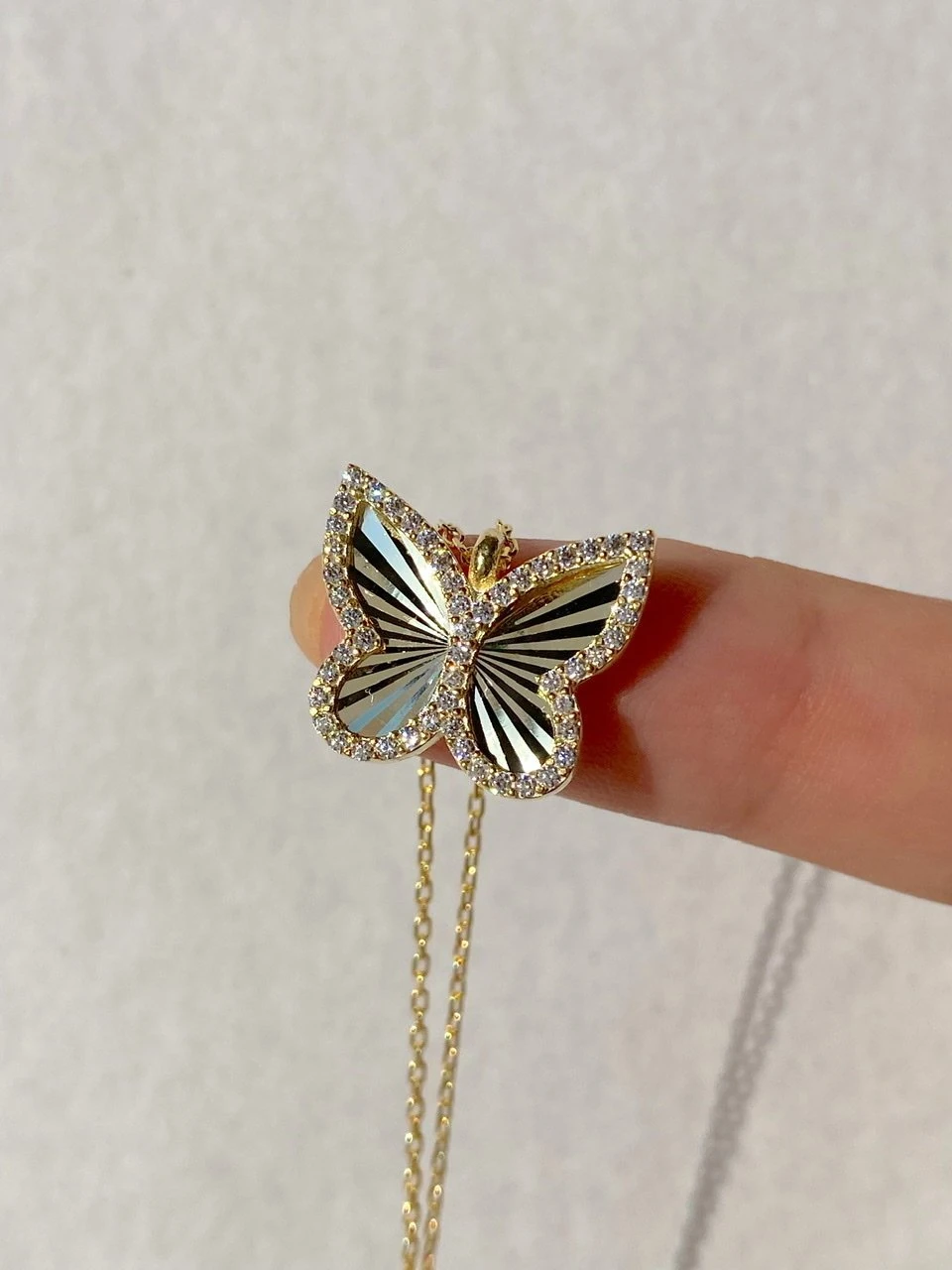 925 Gümüş | Zirkon Taşlı Kelebek Kolye