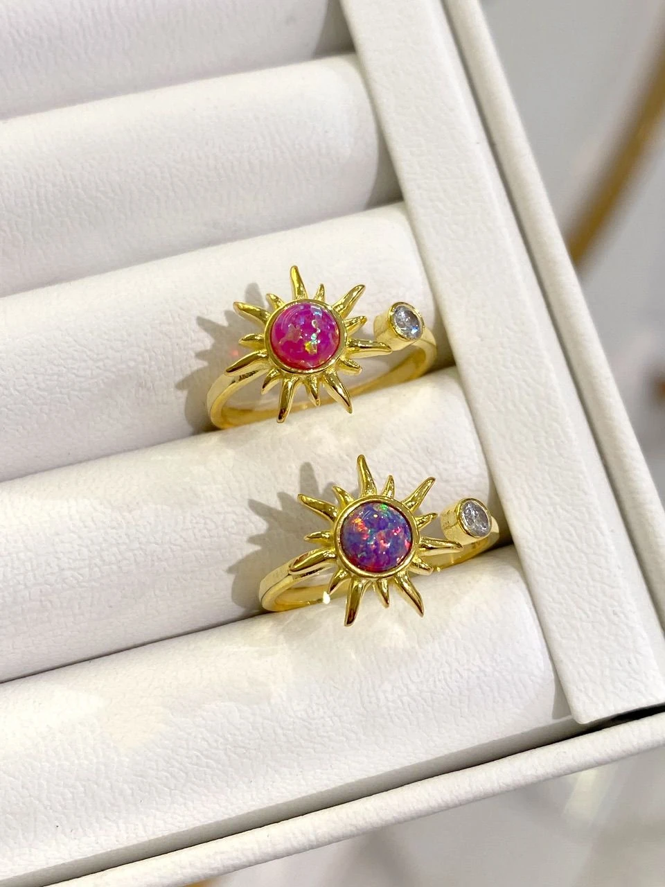 925 Gümüş | Opal Taşlı Güneş Yüzük