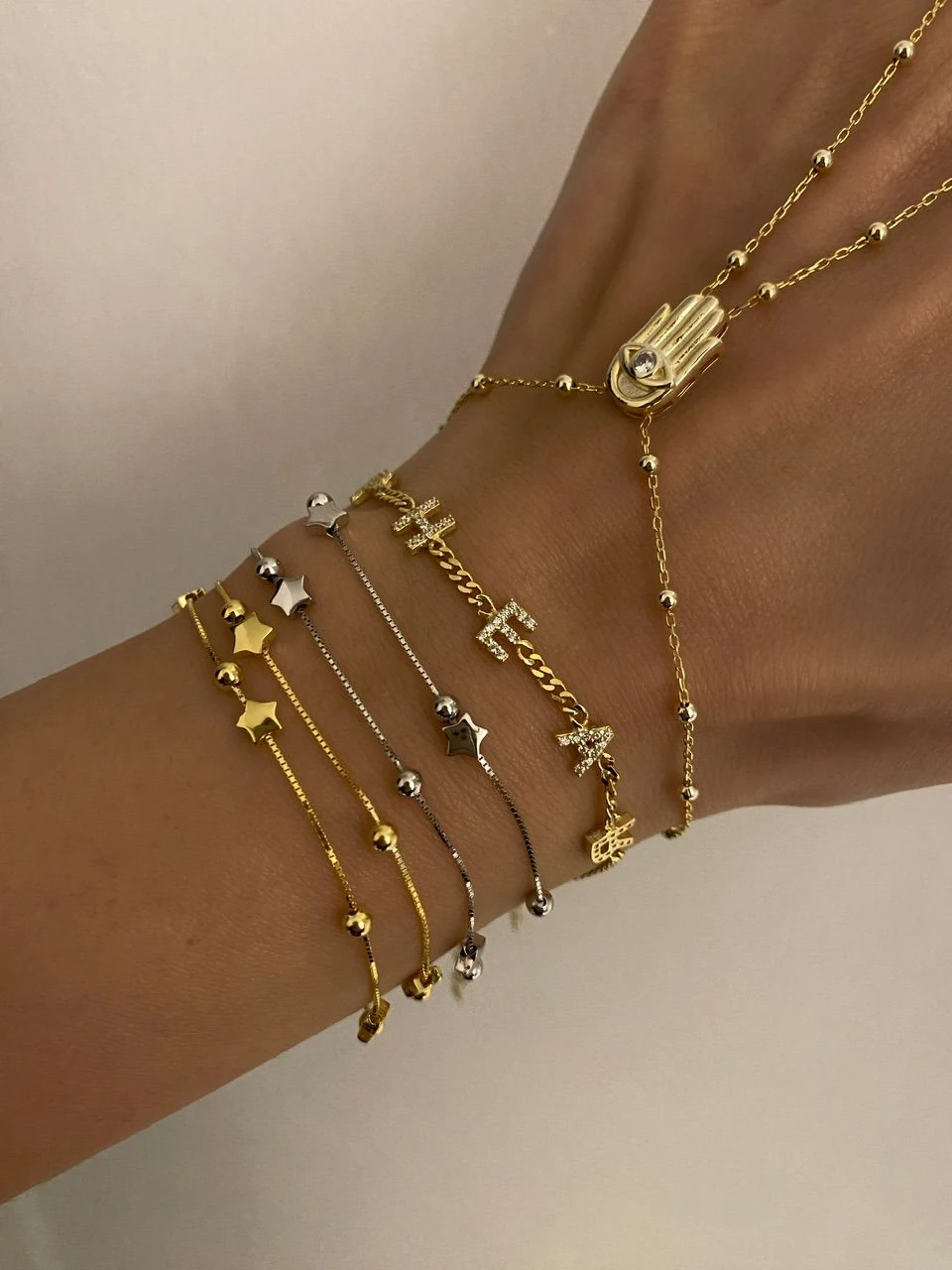 925 Gümüş | Star Girl Çift Sıra Zincir Bileklik
