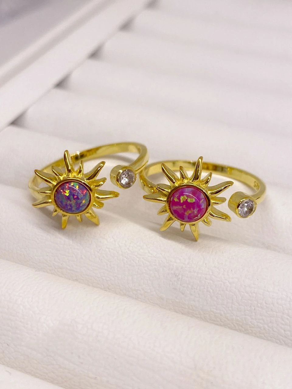 925 Gümüş | Opal Taşlı Güneş Yüzük