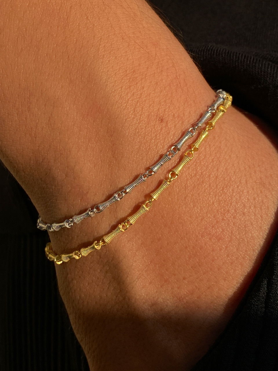 925 Gümüş | Unisex Örme Barlı Zincir Bileklik