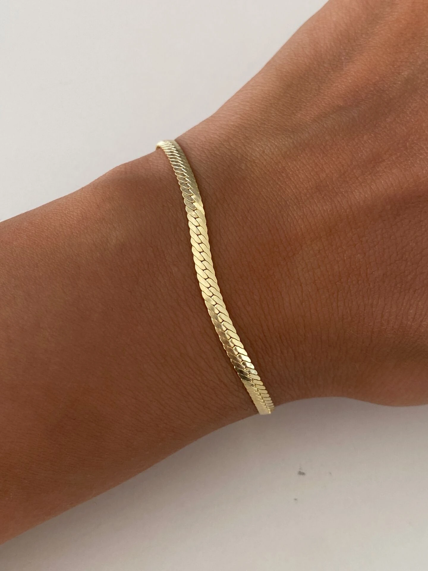 925 Gümüş | Unisex Yassı Zincir Bileklik