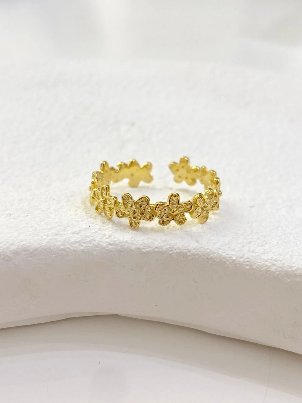 925 Gümüş | Minimal Çoklu Papatya Yüzük