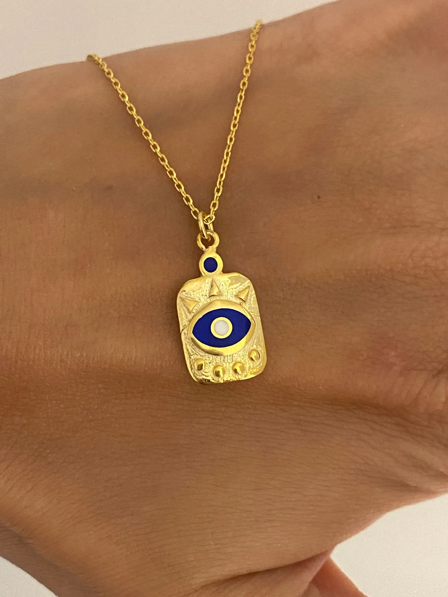 925 Gümüş | Lacivert Mineli Sembollü Kolye