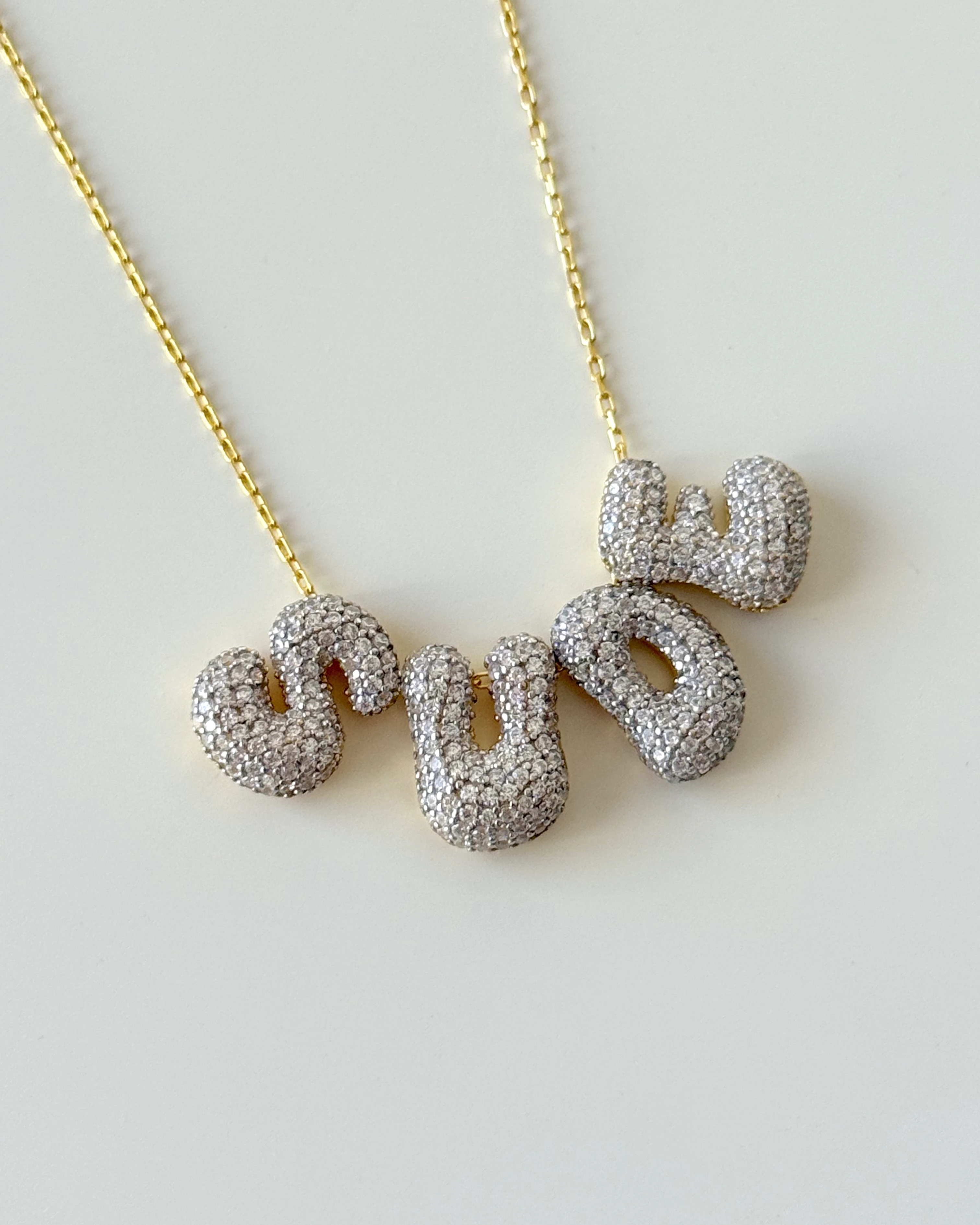 925 Gümüş | İstediğini Yazdır 3 Boyutlu Taşlı Mini Bubble Kolye