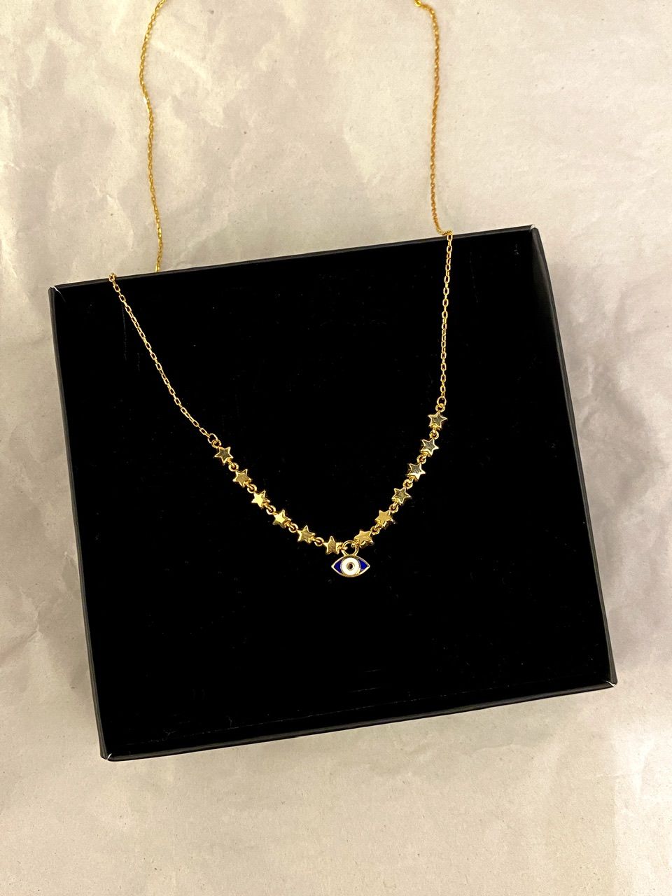 925 Gümüş | Yıldız Detaylı Göz Kolye