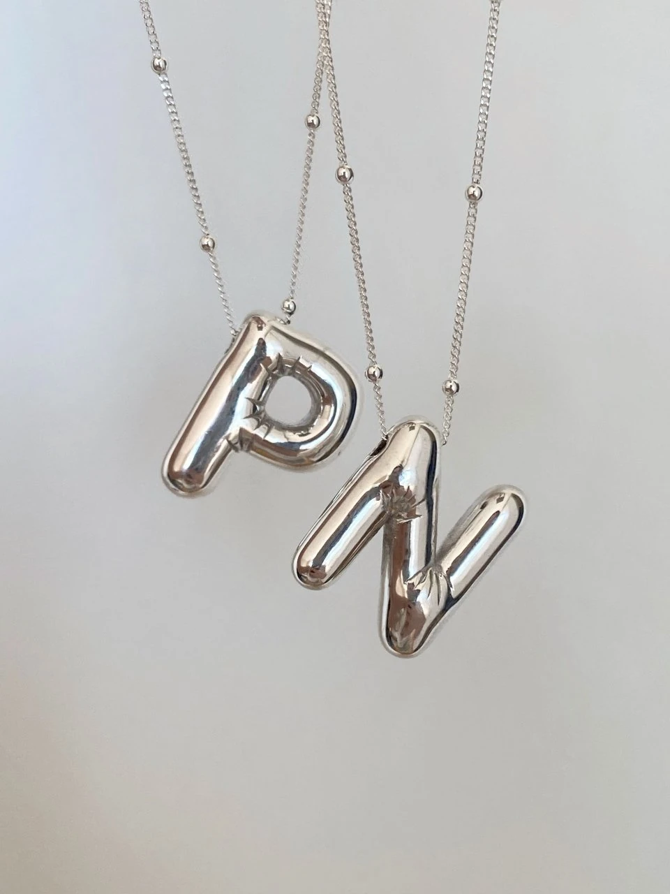 925 Gümüş | Balon Harf Kolye