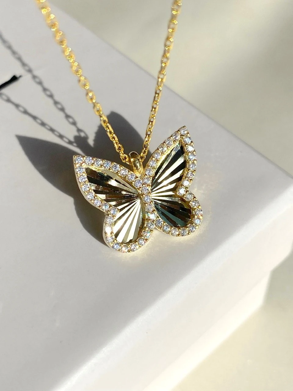 925 Gümüş | Zirkon Taşlı Kelebek Kolye
